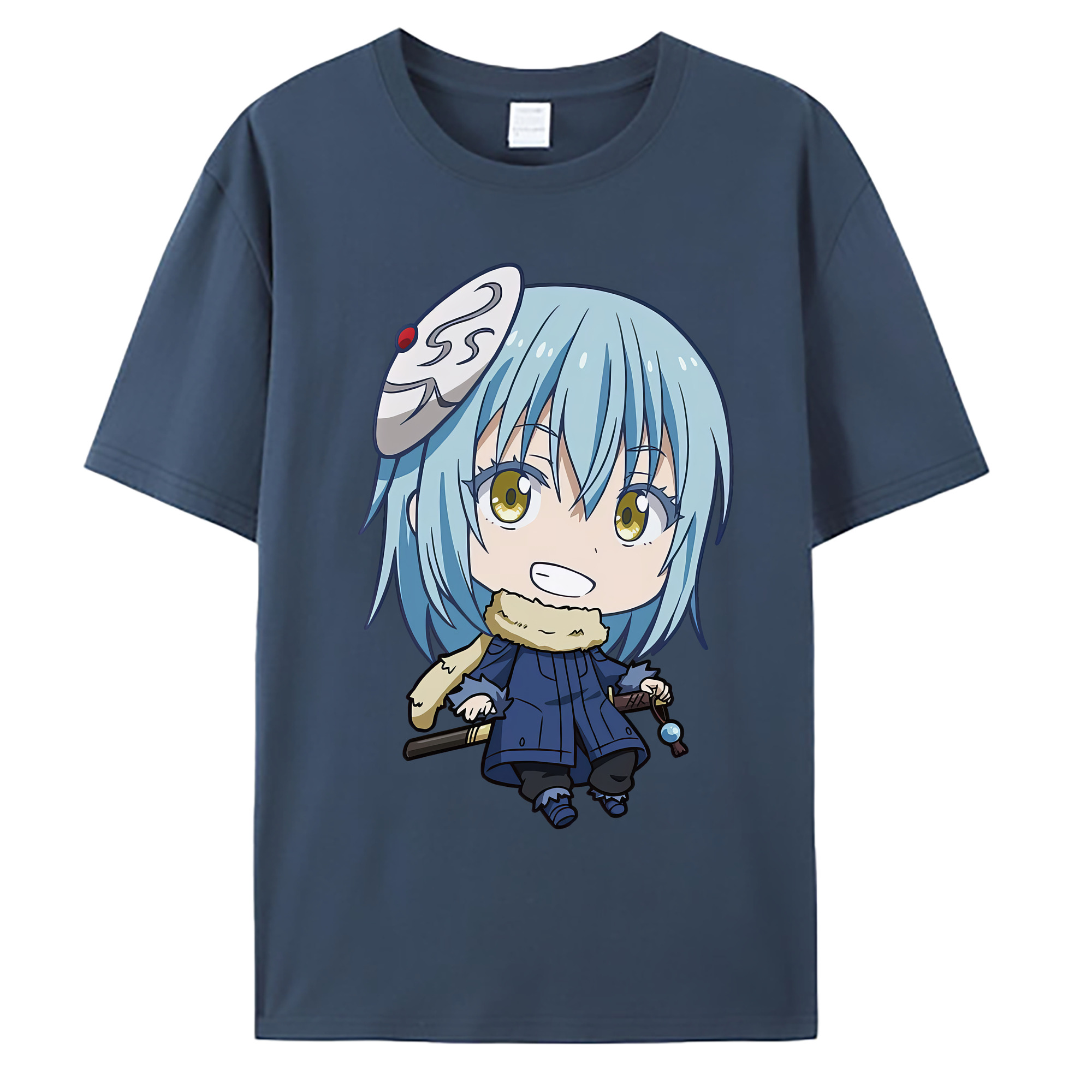 （画像用） 転スラ Regarding Reincarnated to Slime 綿100％ メンズ半袖Tシャツ｜肌触りやわらか＆通気性
