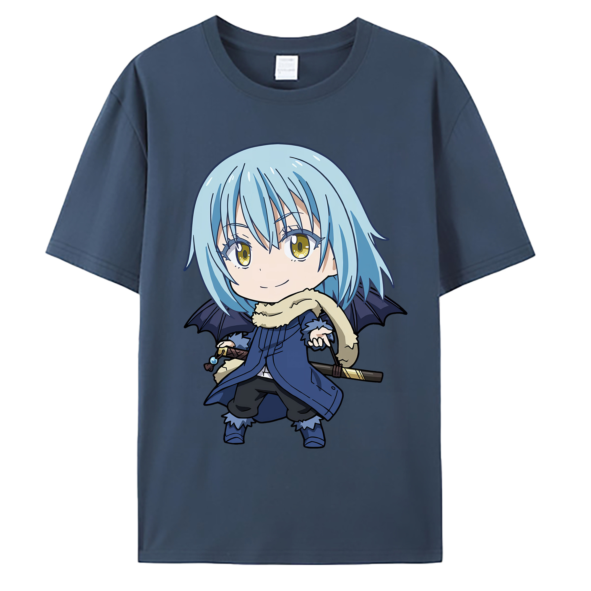 （画像用） 転スラ Regarding Reincarnated to Slime 綿100％ メンズ半袖Tシャツ｜肌触りやわらか＆通気性