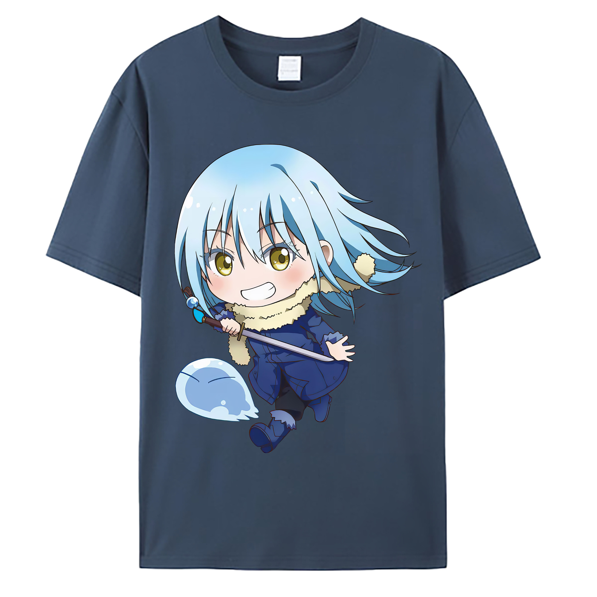 （画像用） 転スラ Regarding Reincarnated to Slime 綿100％ メンズ半袖Tシャツ｜肌触りやわらか＆通気性