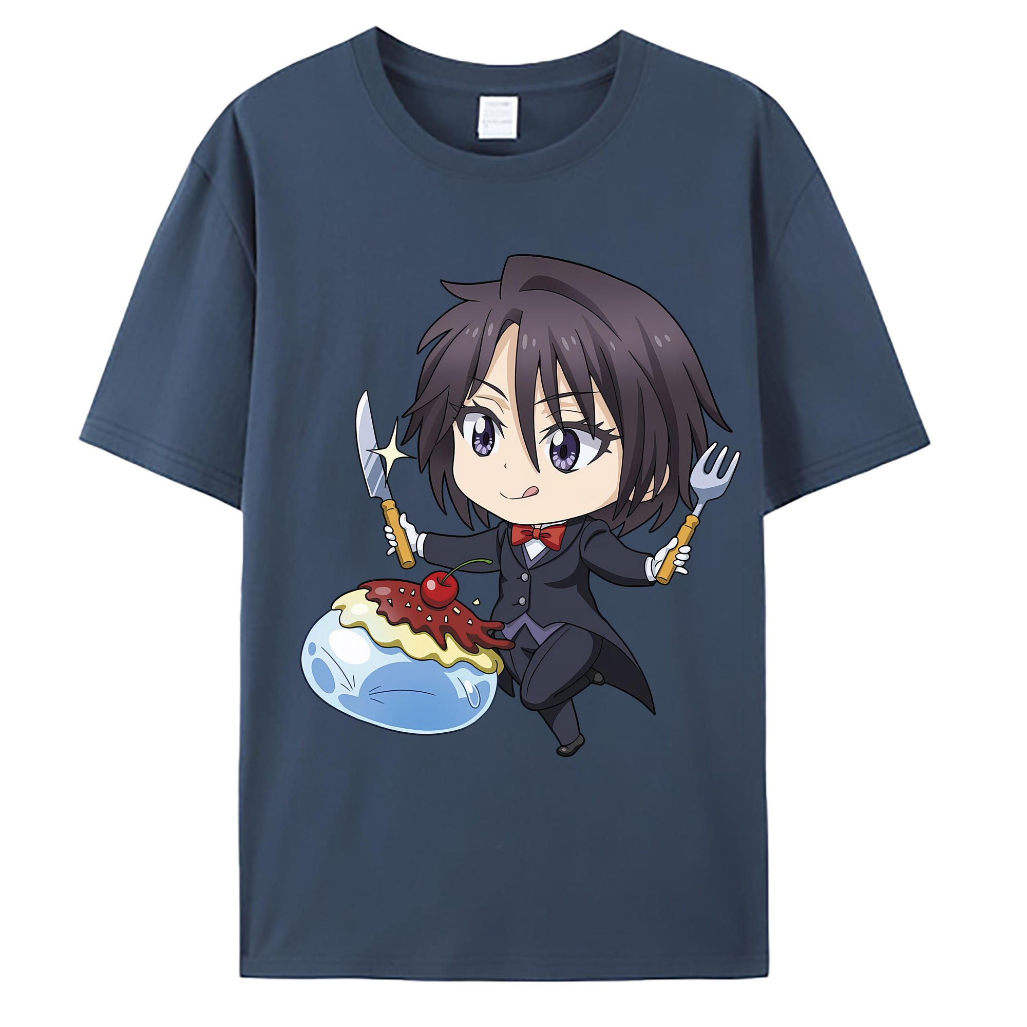 （画像用） 転スラ Regarding Reincarnated to Slime 綿100％ メンズ半袖Tシャツ｜肌触りやわらか＆通気性