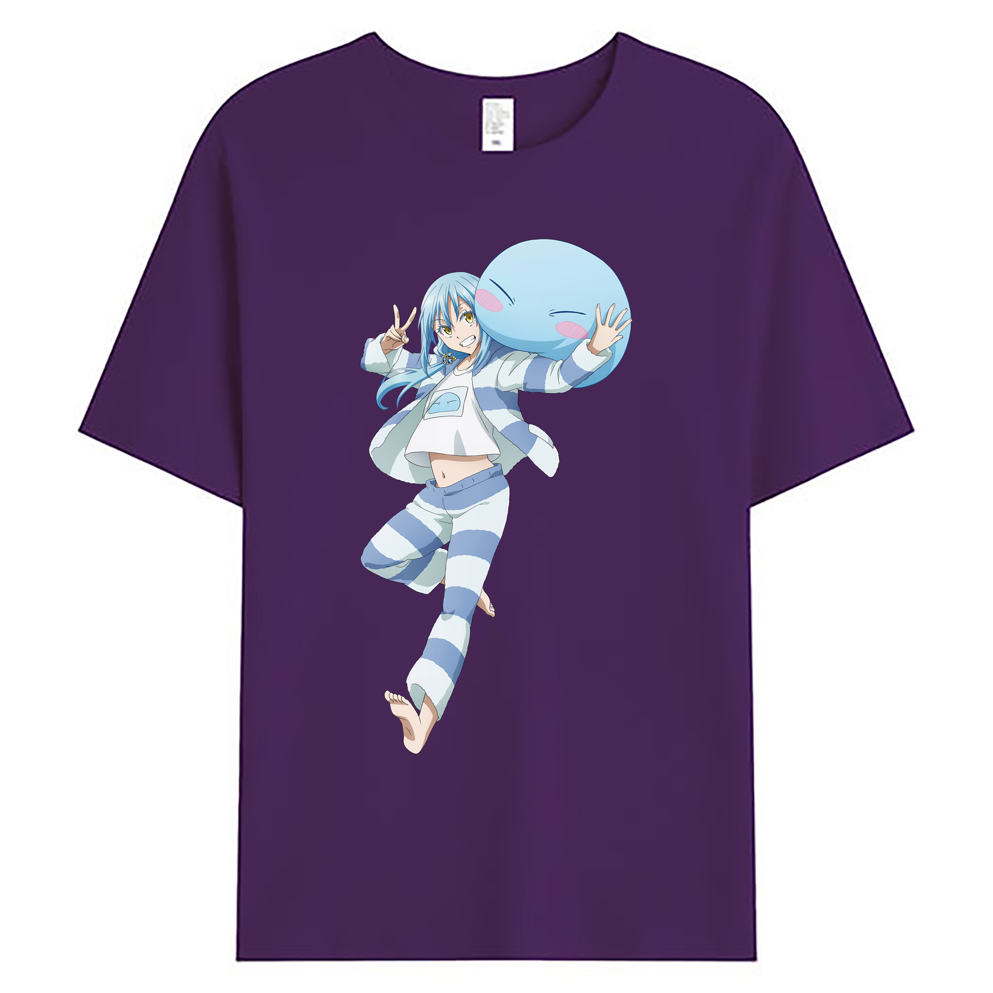 （画像用） 転スラ Regarding Reincarnated to Slime 綿100％ メンズ半袖Tシャツ｜肌触りやわらか＆通気性