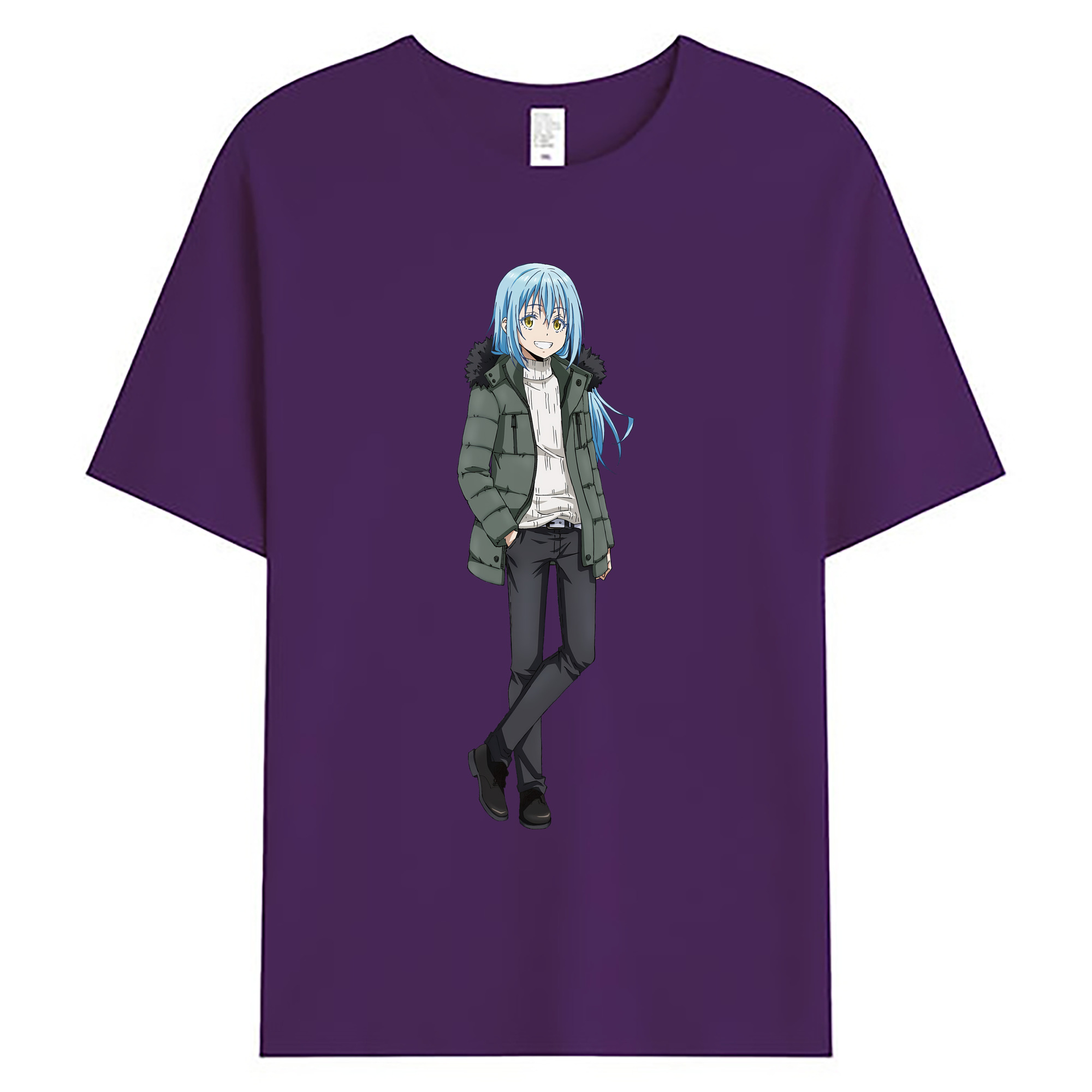（画像用） 転スラ Regarding Reincarnated to Slime 綿100％ メンズ半袖Tシャツ｜肌触りやわらか＆通気性
