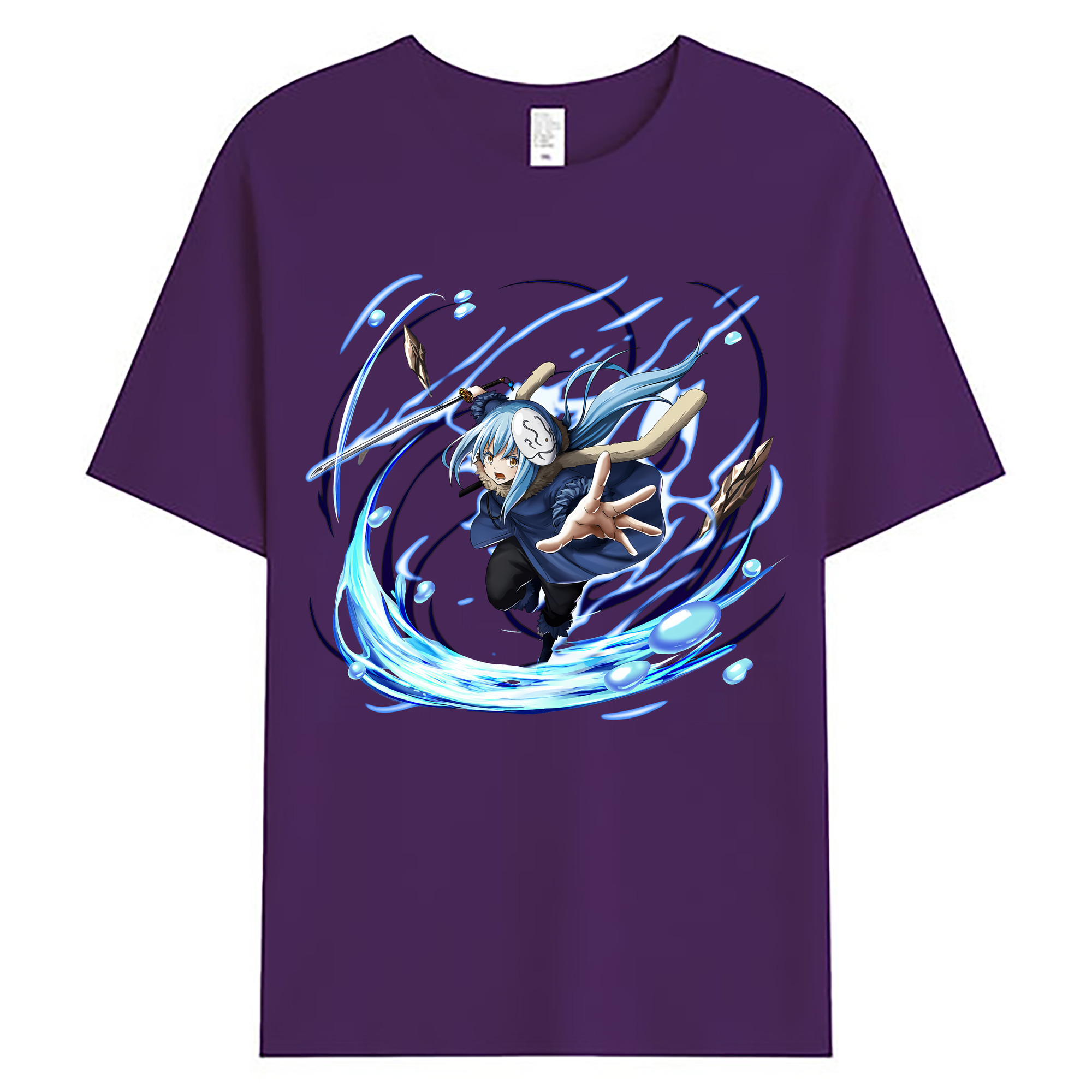 （画像用） 転スラ Regarding Reincarnated to Slime 綿100％ メンズ半袖Tシャツ｜肌触りやわらか＆通気性