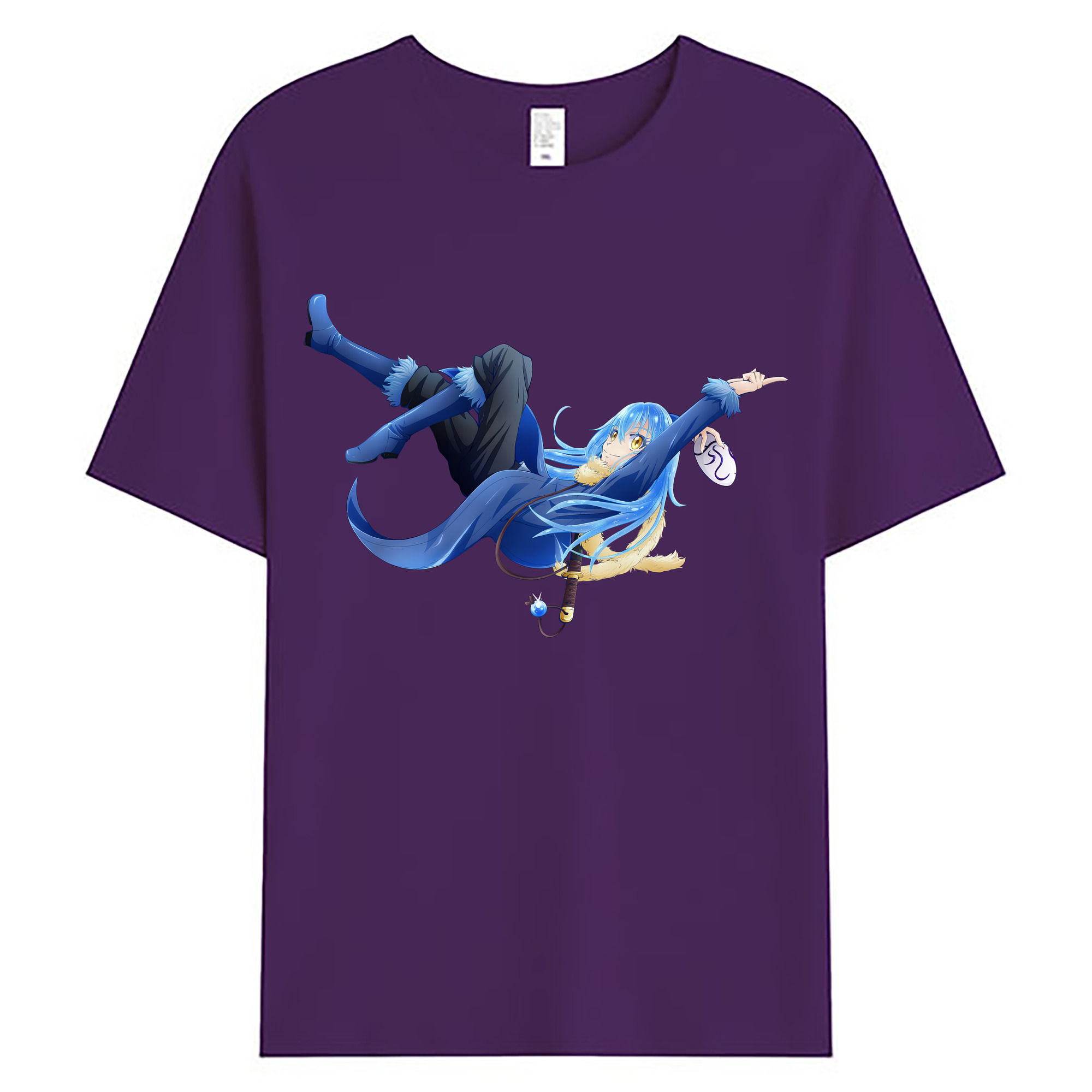 （画像用） 転スラ Regarding Reincarnated to Slime 綿100％ メンズ半袖Tシャツ｜肌触りやわらか＆通気性