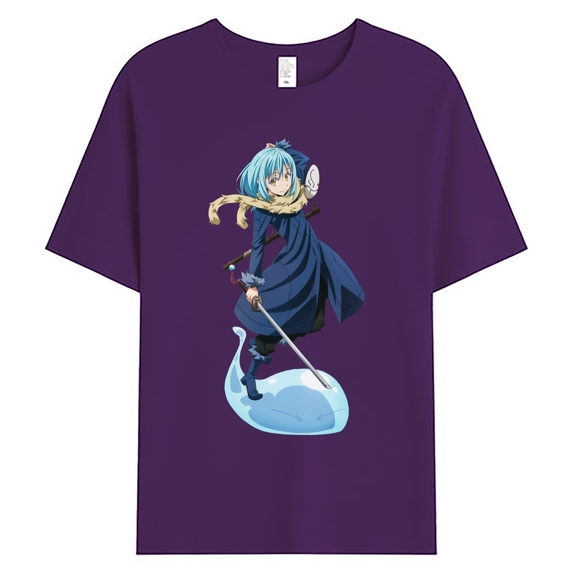 （画像用） 転スラ Regarding Reincarnated to Slime 綿100％ メンズ半袖Tシャツ｜肌触りやわらか＆通気性