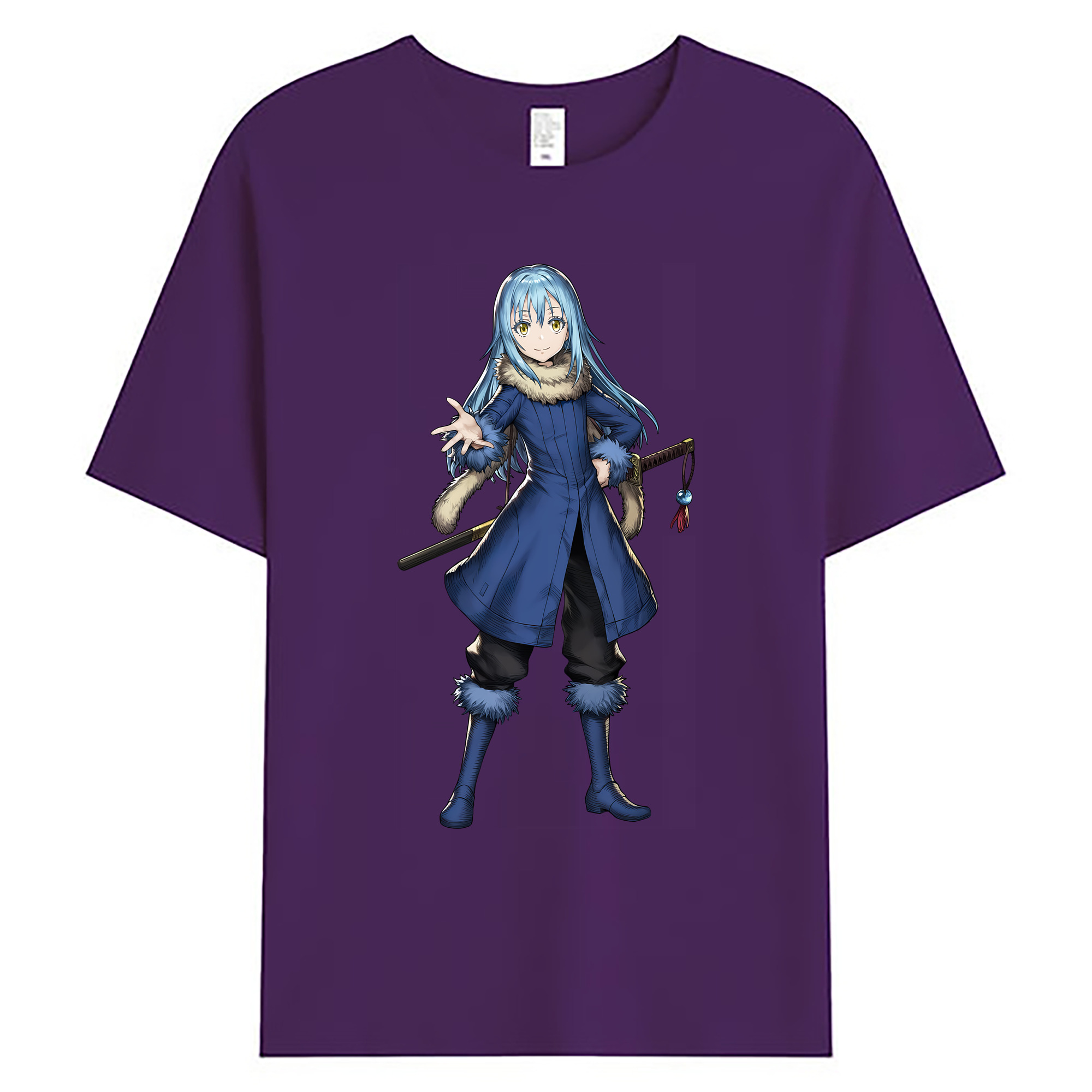 （画像用） 転スラ Regarding Reincarnated to Slime 綿100％ メンズ半袖Tシャツ｜肌触りやわらか＆通気性