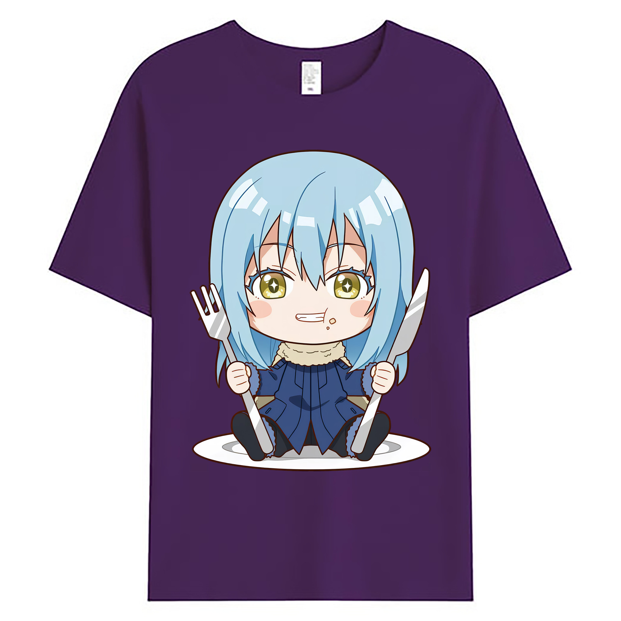 （画像用） 転スラ Regarding Reincarnated to Slime 綿100％ メンズ半袖Tシャツ｜肌触りやわらか＆通気性