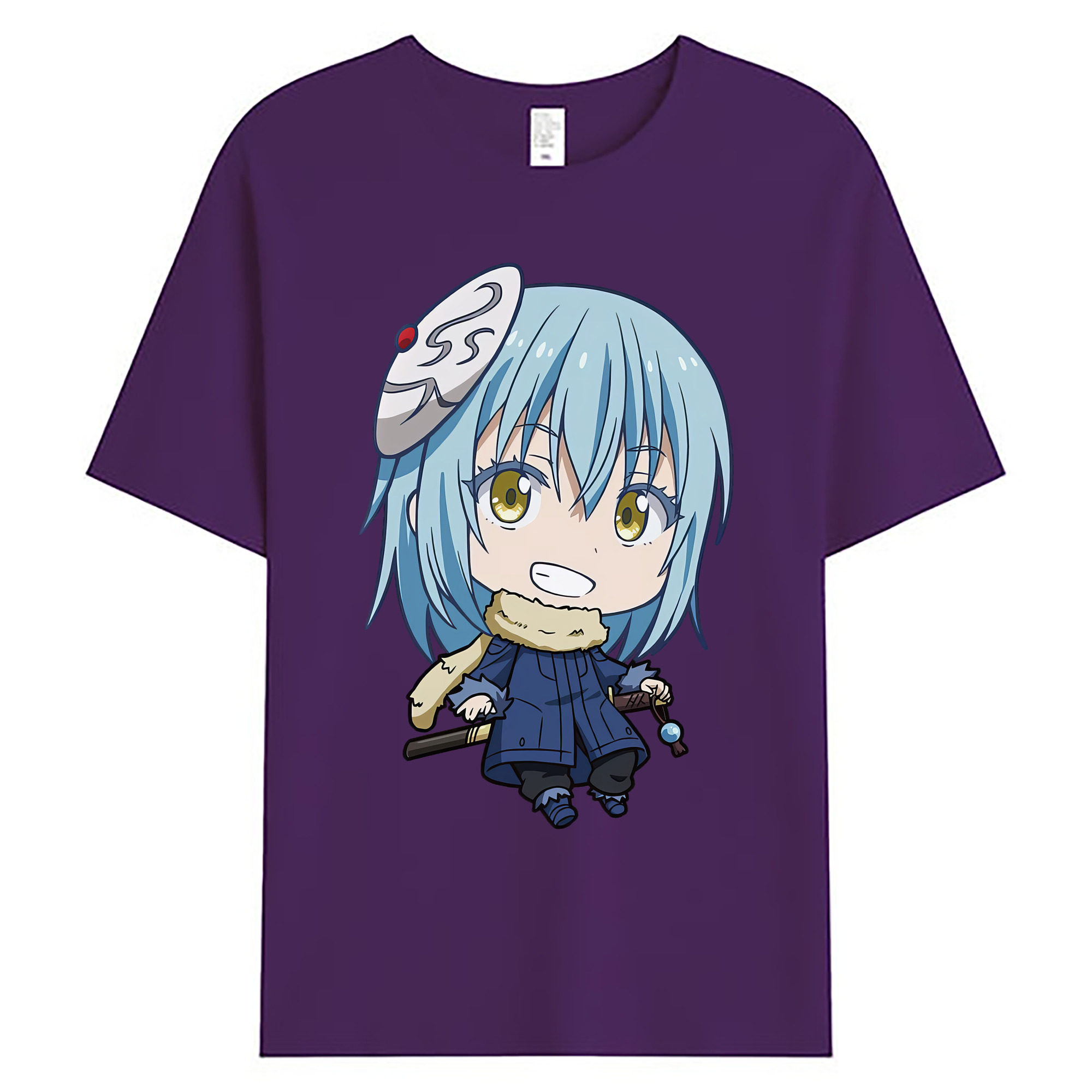 （画像用） 転スラ Regarding Reincarnated to Slime 綿100％ メンズ半袖Tシャツ｜肌触りやわらか＆通気性