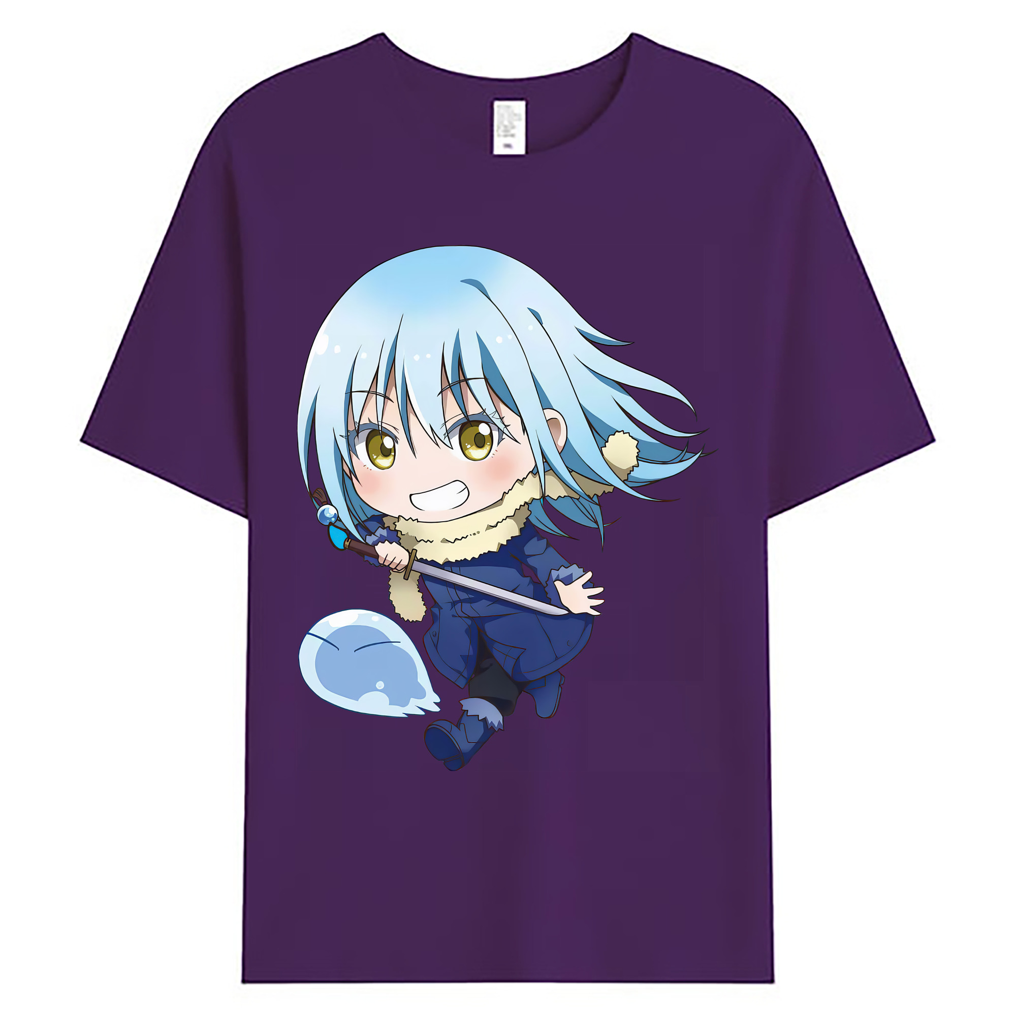（画像用） 転スラ Regarding Reincarnated to Slime 綿100％ メンズ半袖Tシャツ｜肌触りやわらか＆通気性