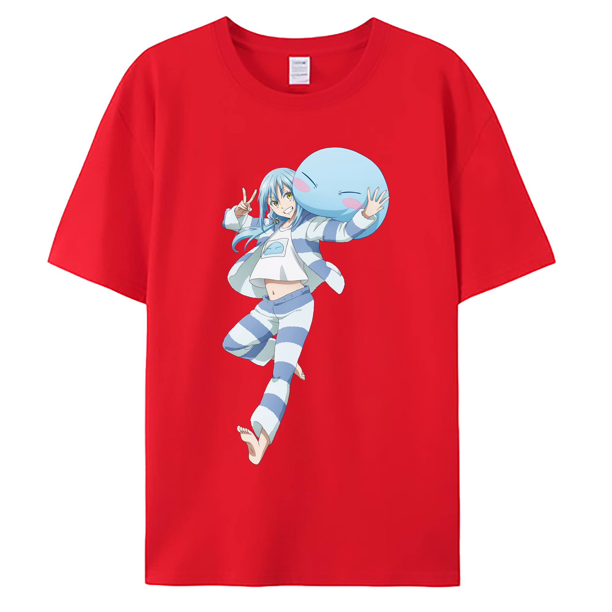 （画像用） 転スラ Regarding Reincarnated to Slime 綿100％ メンズ半袖Tシャツ｜肌触りやわらか＆通気性