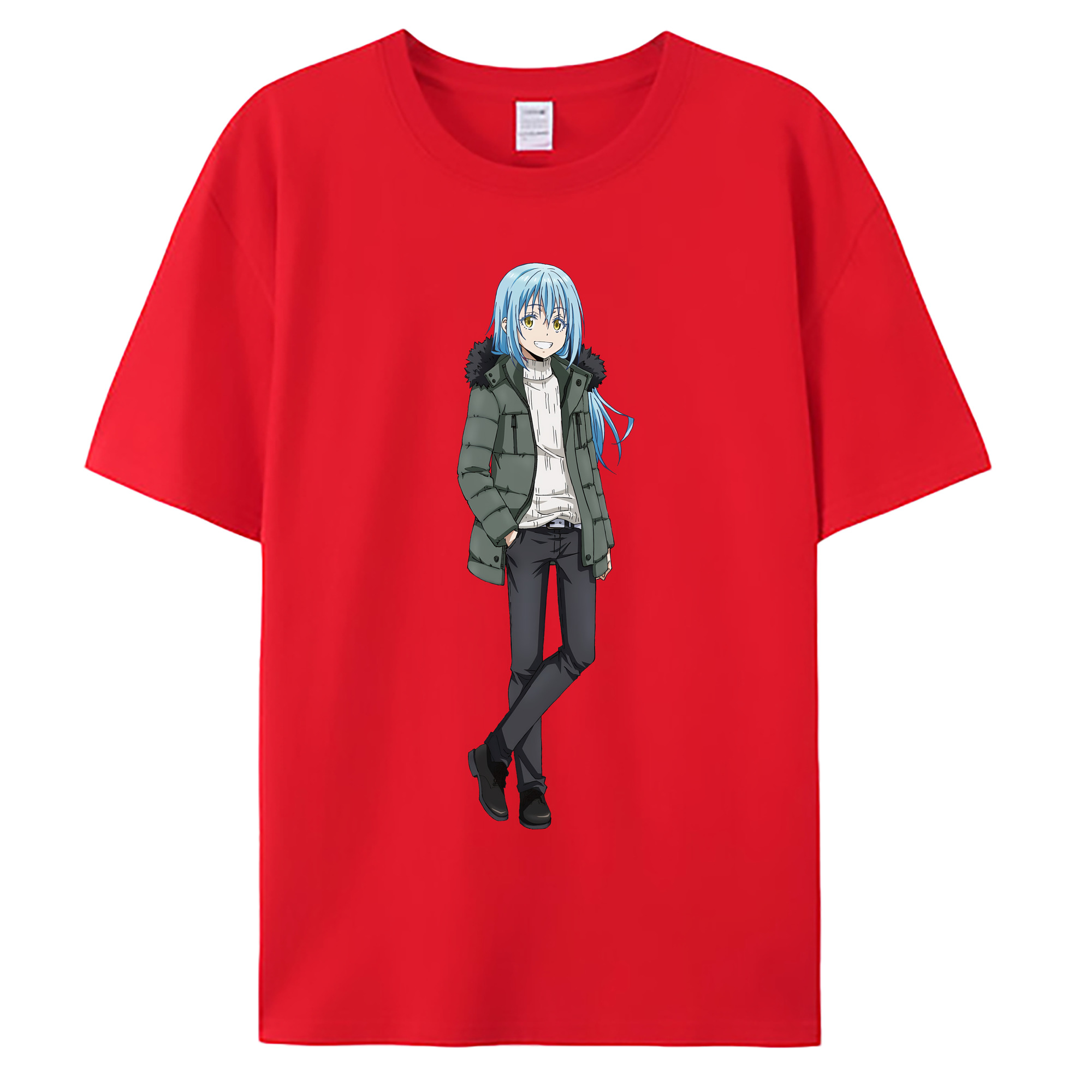 （画像用） 転スラ Regarding Reincarnated to Slime 綿100％ メンズ半袖Tシャツ｜肌触りやわらか＆通気性