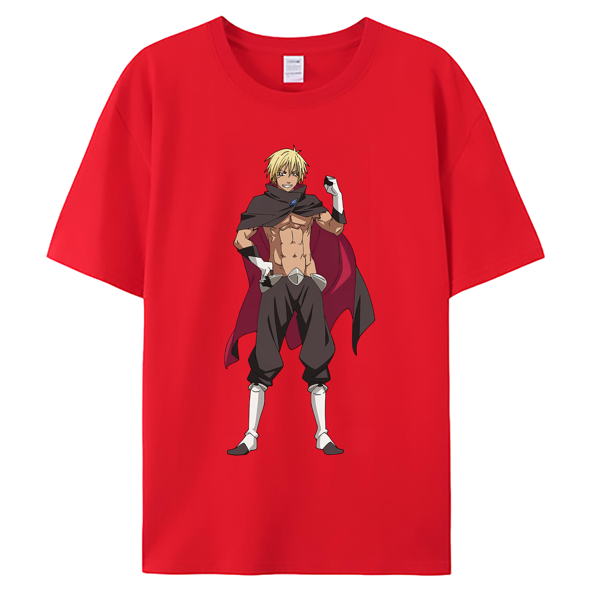（画像用） 転スラ Regarding Reincarnated to Slime 綿100％ メンズ半袖Tシャツ｜肌触りやわらか＆通気性