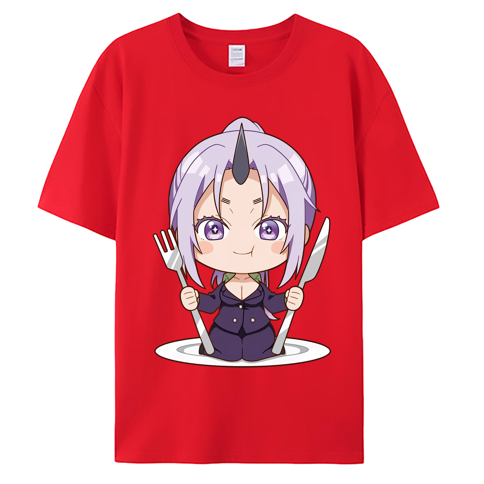 （画像用） 転スラ Regarding Reincarnated to Slime 綿100％ メンズ半袖Tシャツ｜肌触りやわらか＆通気性