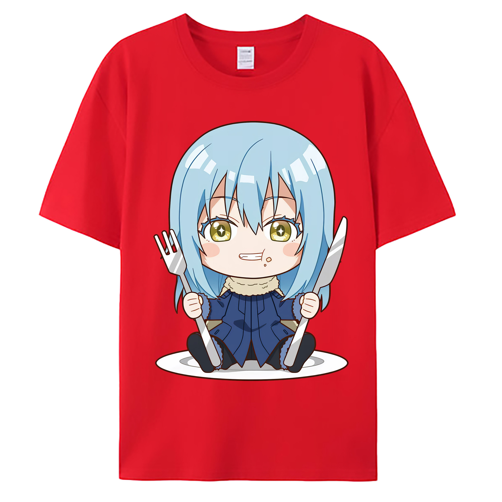 （画像用） 転スラ Regarding Reincarnated to Slime 綿100％ メンズ半袖Tシャツ｜肌触りやわらか＆通気性