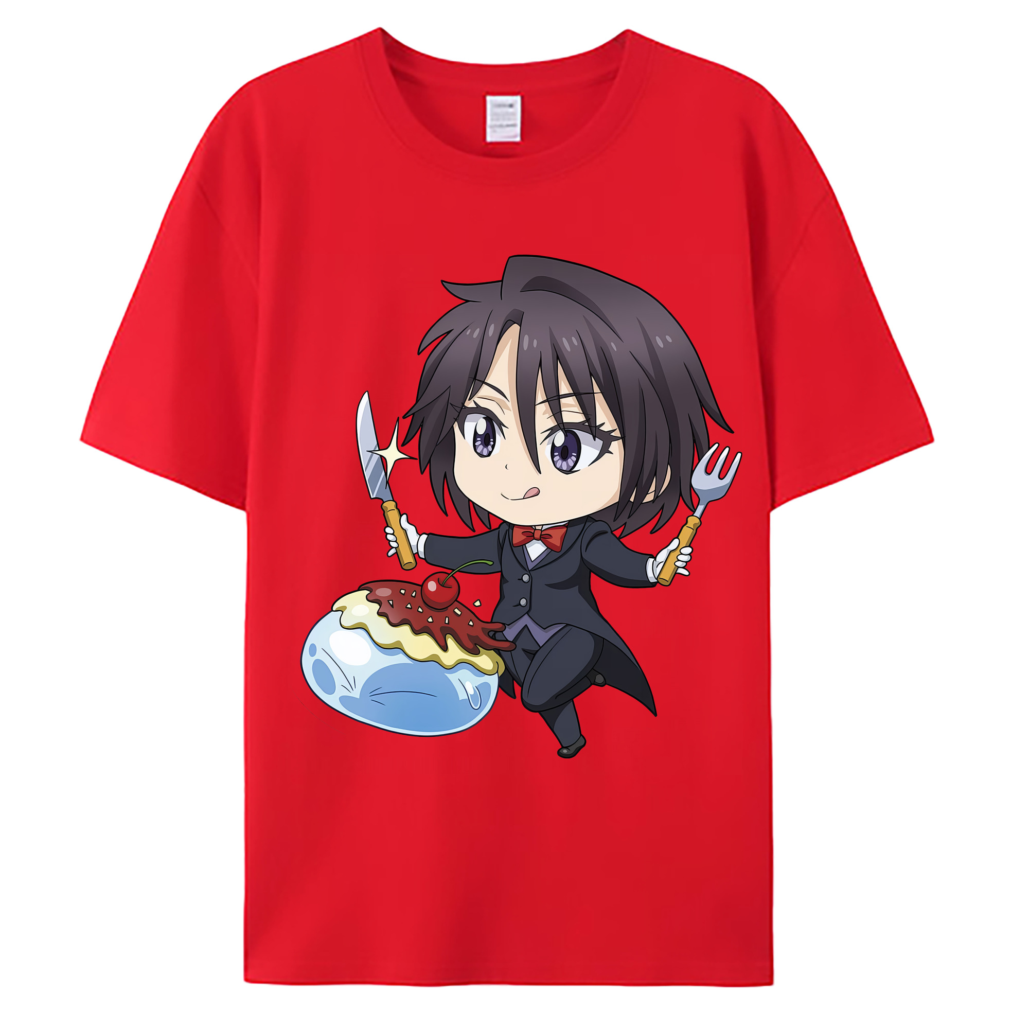 （画像用） 転スラ Regarding Reincarnated to Slime 綿100％ メンズ半袖Tシャツ｜肌触りやわらか＆通気性