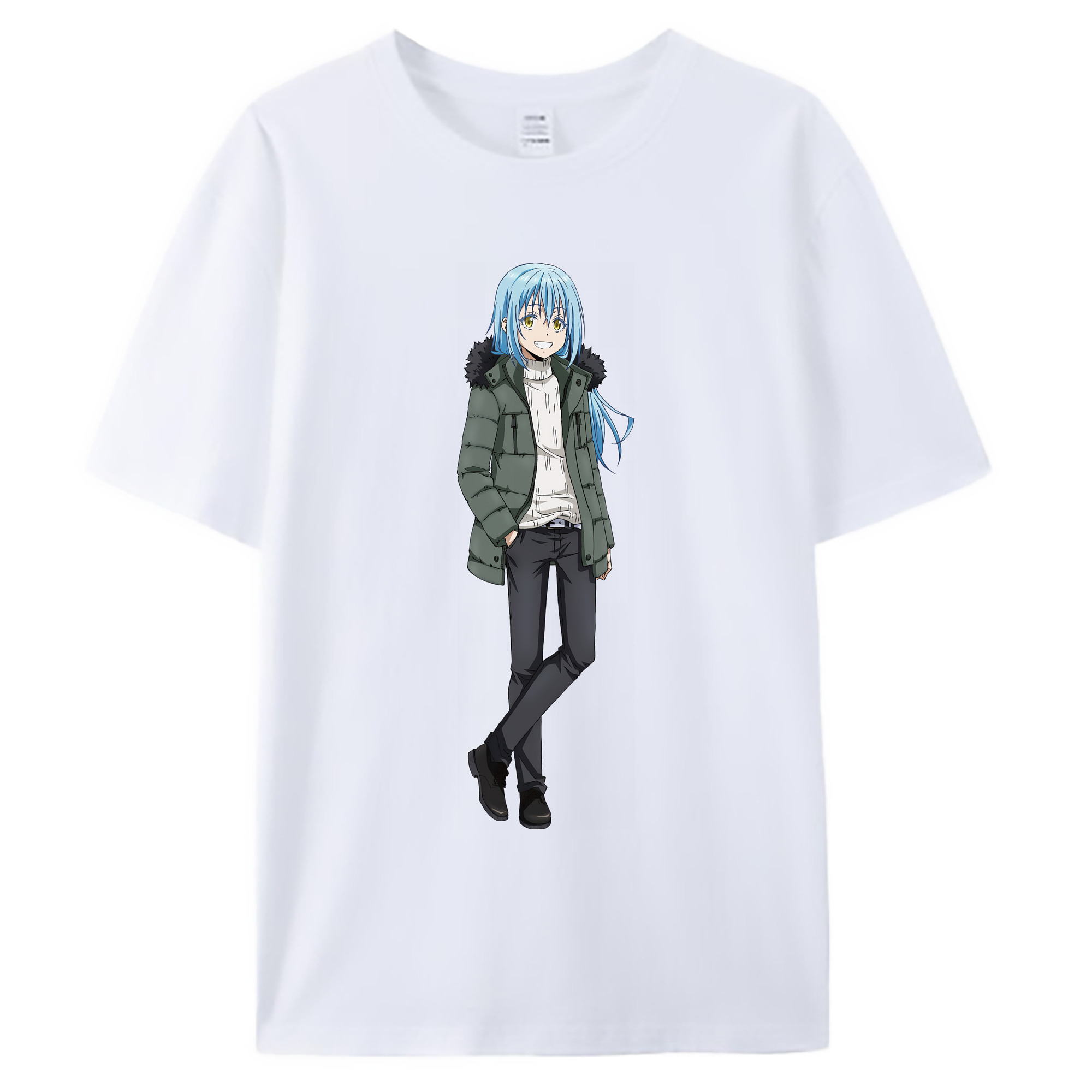 （画像用） 転スラ Regarding Reincarnated to Slime 綿100％ メンズ半袖Tシャツ｜肌触りやわらか＆通気性
