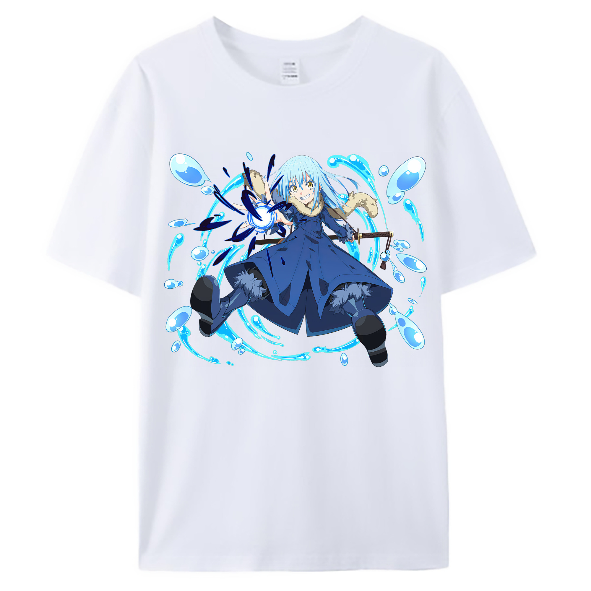 （画像用） 転スラ Regarding Reincarnated to Slime 綿100％ メンズ半袖Tシャツ｜肌触りやわらか＆通気性