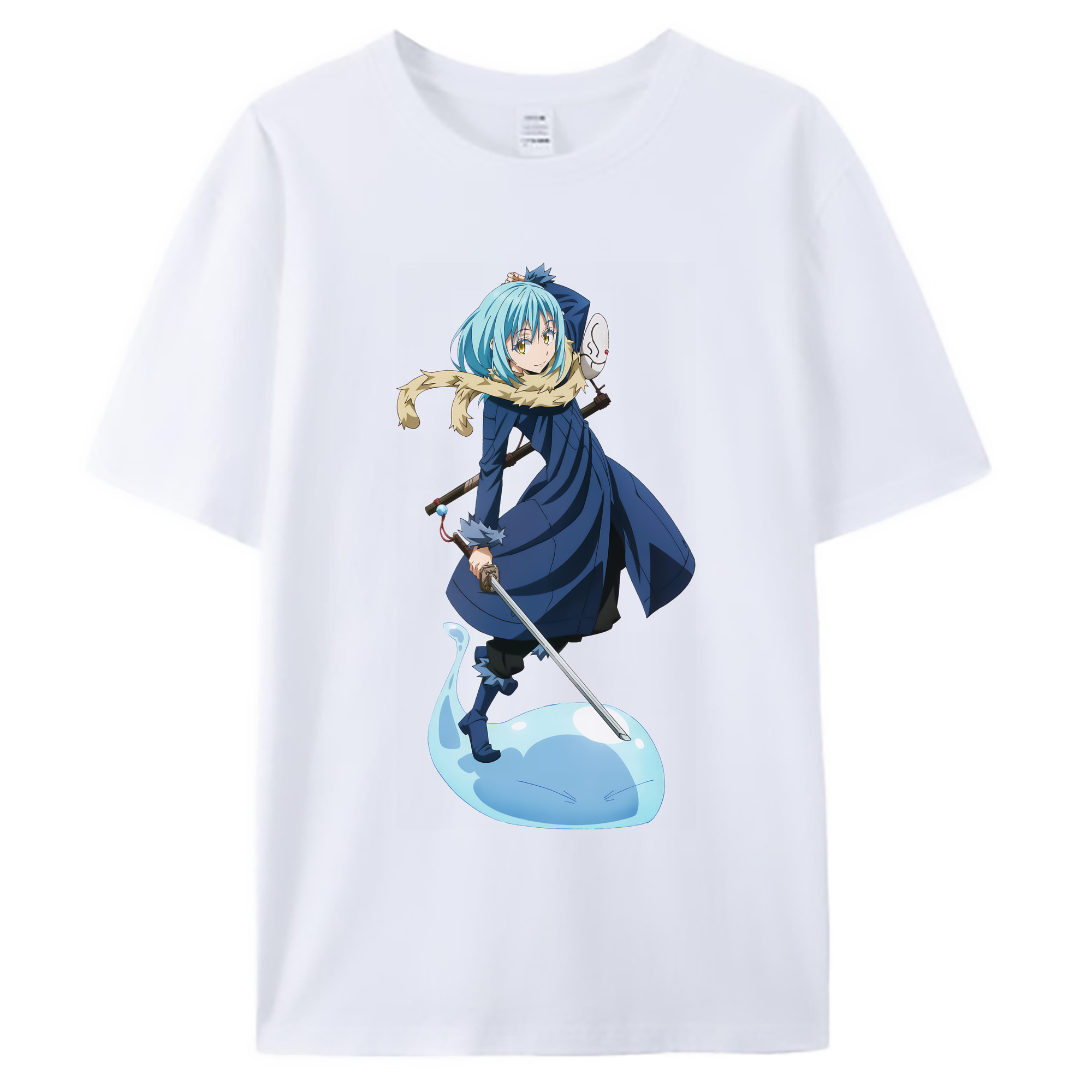 （画像用） 転スラ Regarding Reincarnated to Slime 綿100％ メンズ半袖Tシャツ｜肌触りやわらか＆通気性