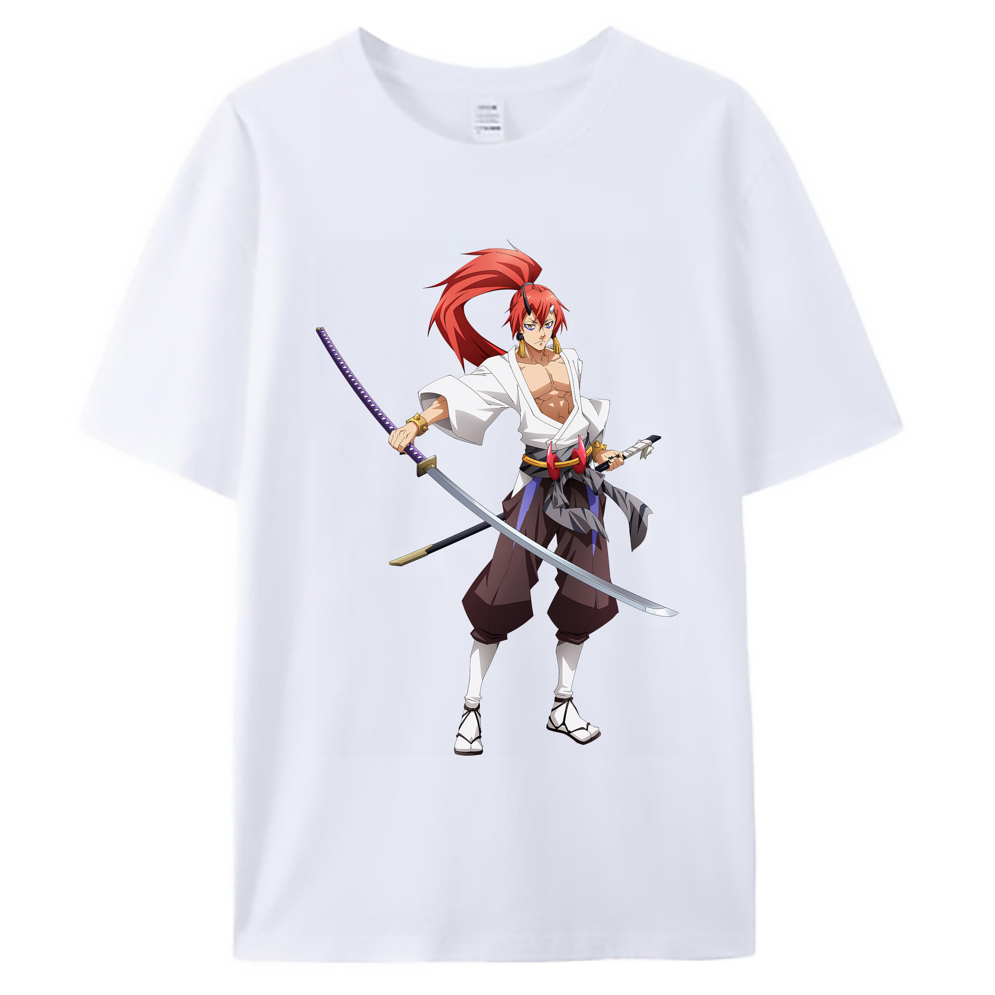 （画像用） 転スラ Regarding Reincarnated to Slime 綿100％ メンズ半袖Tシャツ｜肌触りやわらか＆通気性