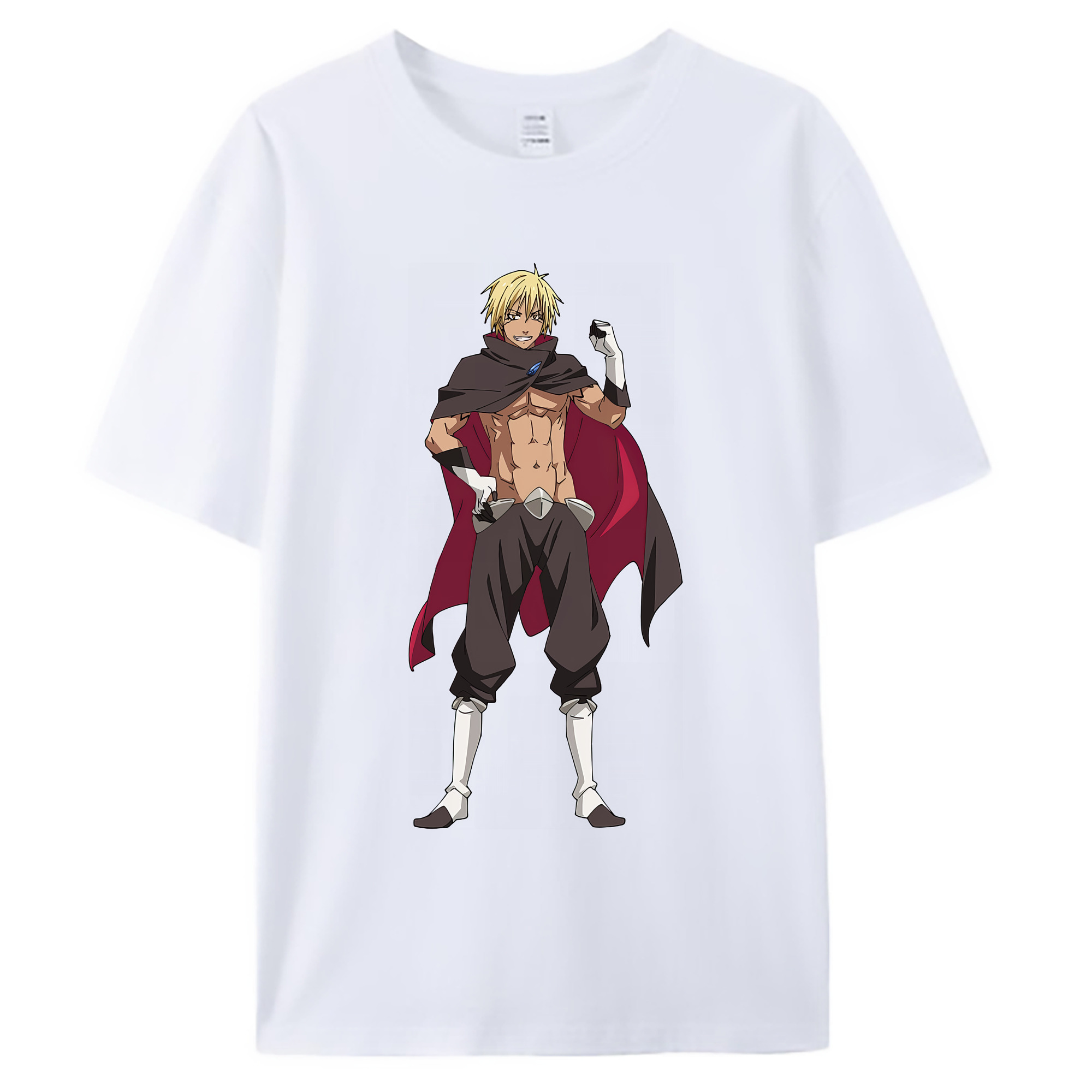 （画像用） 転スラ Regarding Reincarnated to Slime 綿100％ メンズ半袖Tシャツ｜肌触りやわらか＆通気性