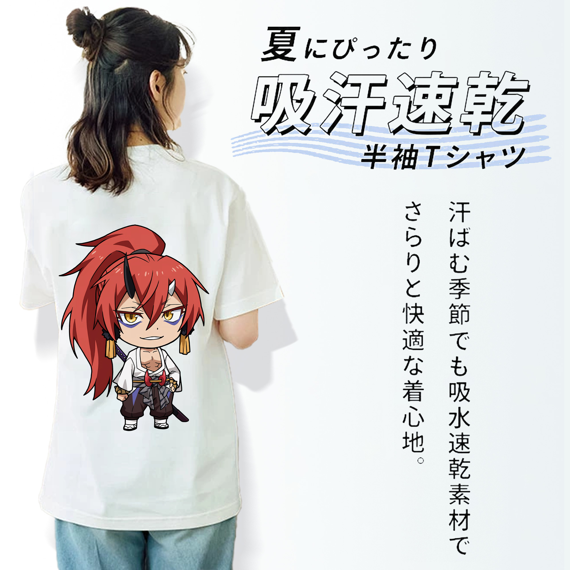 転スラ Regarding Reincarnated to Slime レディース半袖Tシャツ(バックプリント)
