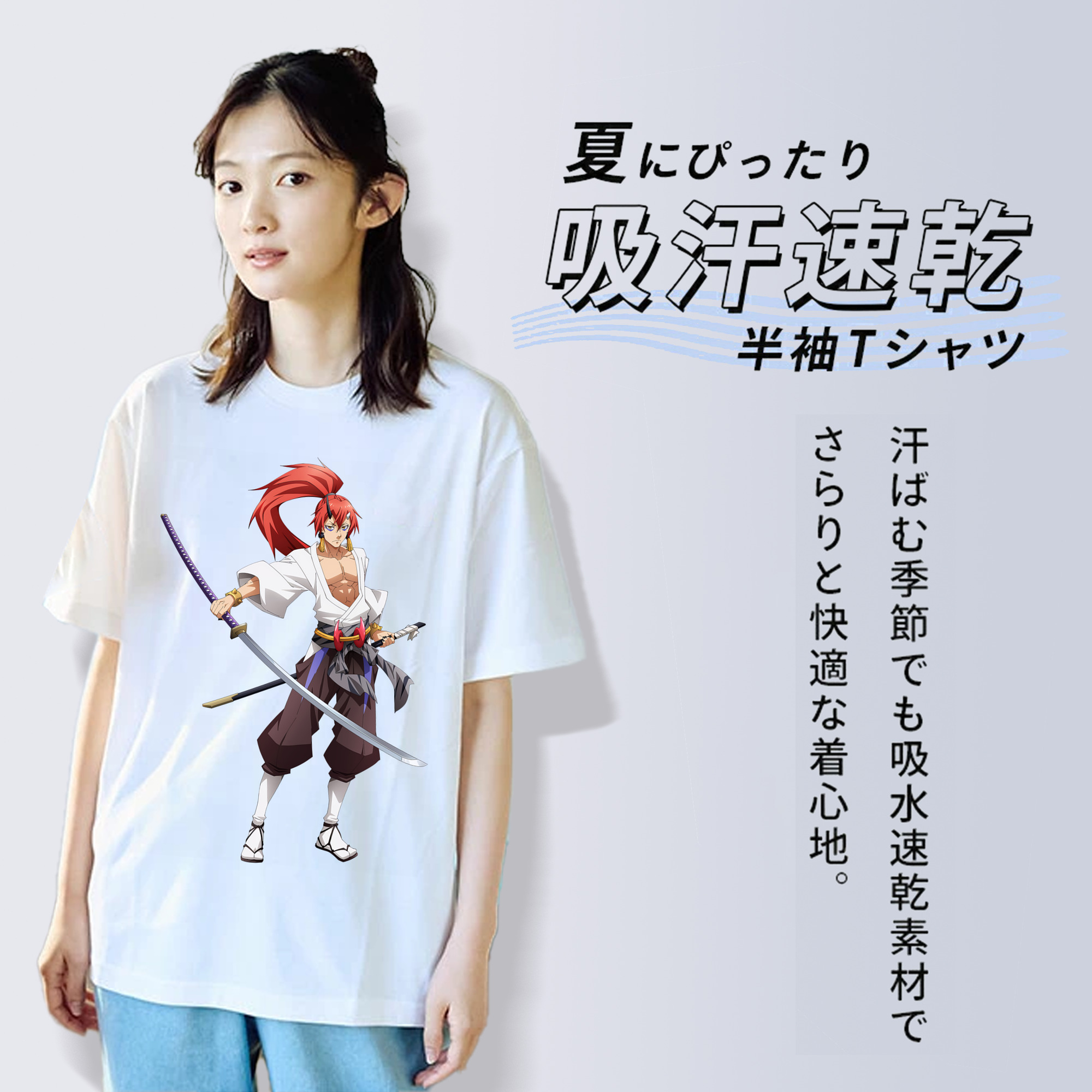 転スラ Regarding Reincarnated to Slime レディースカジュアルプリントTシャツ（綿100％）