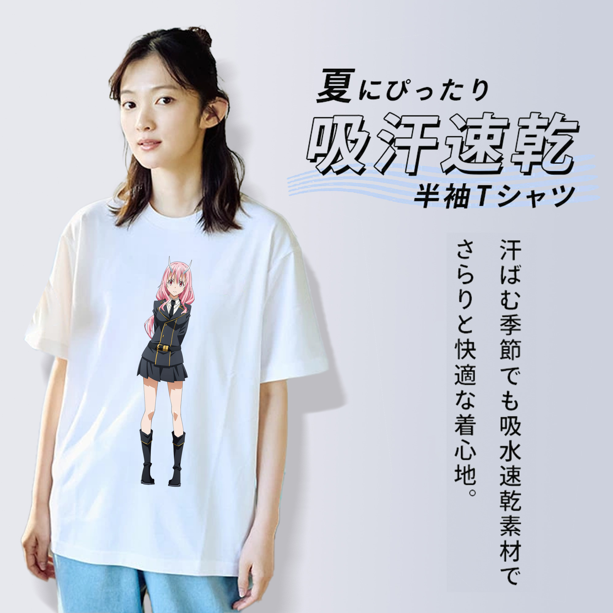 転スラ Regarding Reincarnated to Slime レディースカジュアルプリントTシャツ（綿100％）