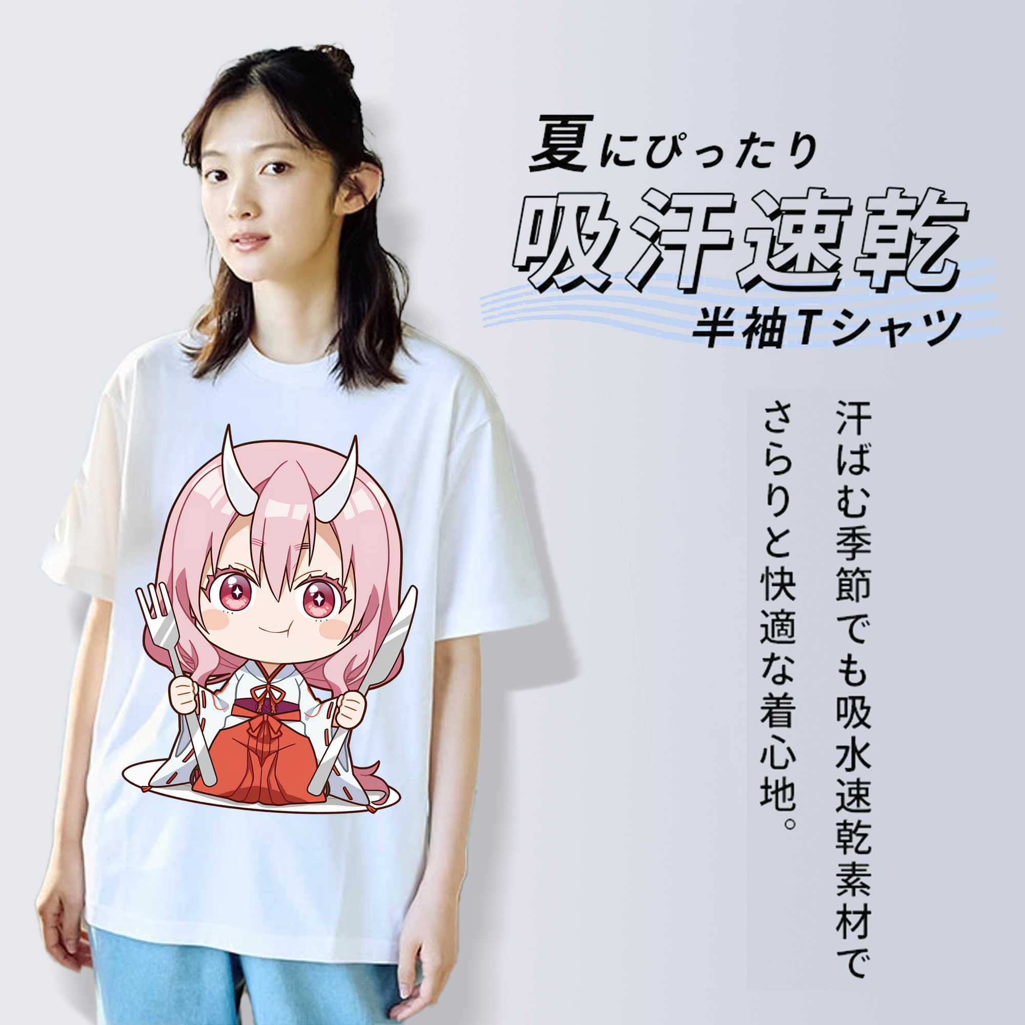 転スラ Regarding Reincarnated to Slime レディースカジュアルプリントTシャツ（綿100％）