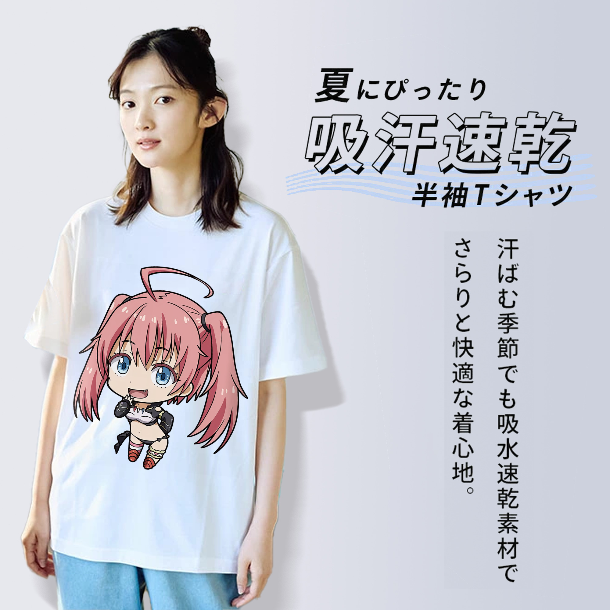 転スラ Regarding Reincarnated to Slime レディースカジュアルプリントTシャツ（綿100％）
