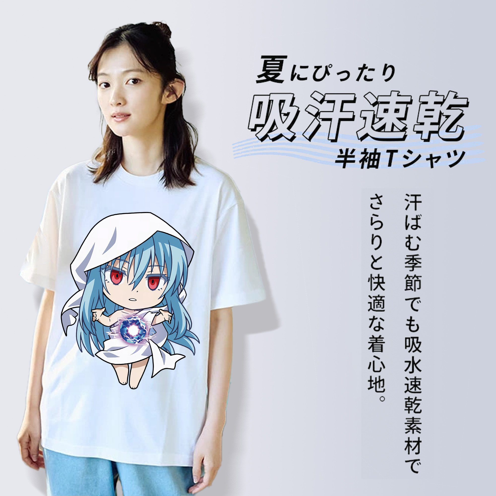転スラ Regarding Reincarnated to Slime レディースカジュアルプリントTシャツ（綿100％）