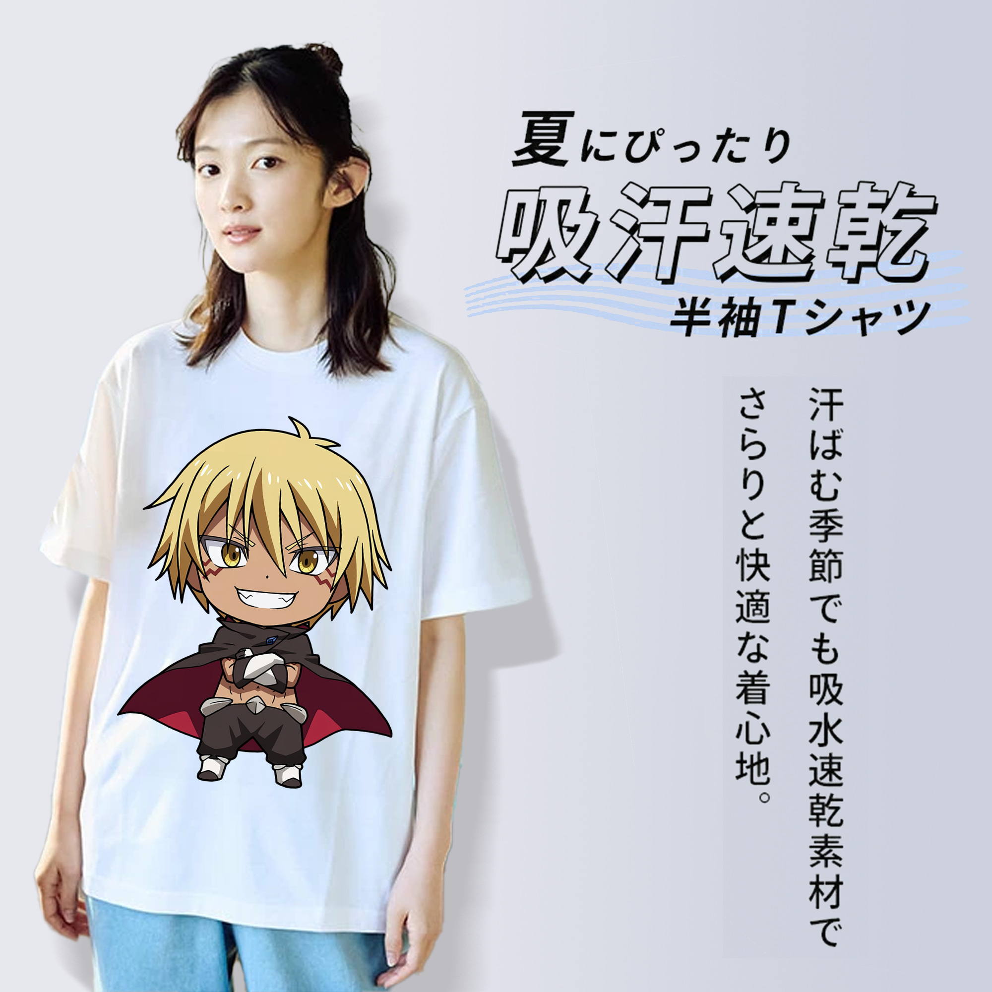転スラ Regarding Reincarnated to Slime レディースカジュアルプリントTシャツ（綿100％）