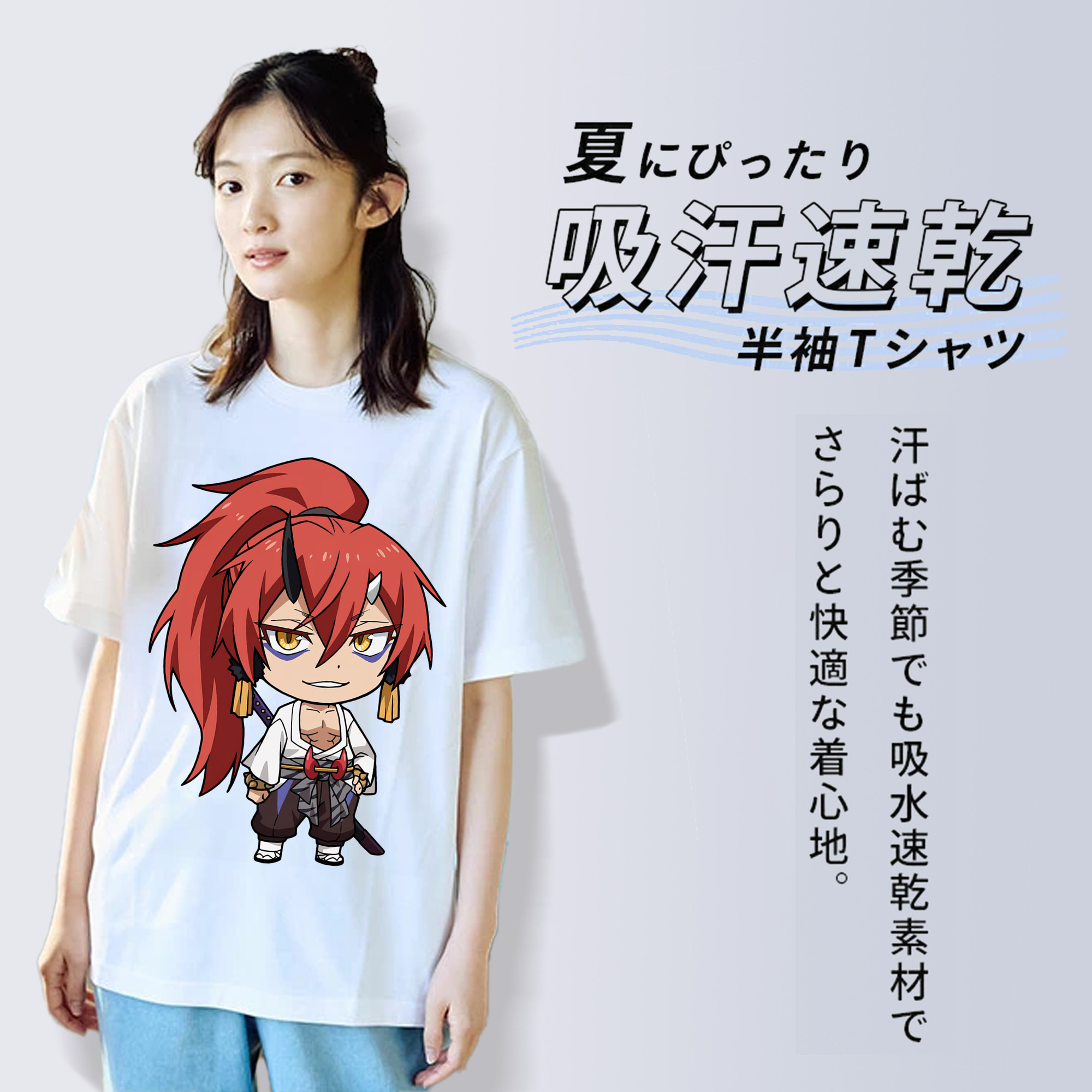 転スラ Regarding Reincarnated to Slime レディースカジュアルプリントTシャツ（綿100％）