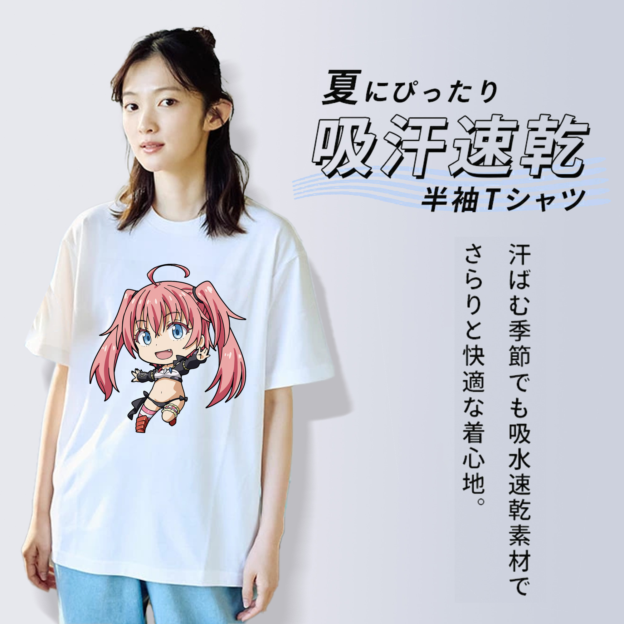 転スラ Regarding Reincarnated to Slime レディースカジュアルプリントTシャツ（綿100％）