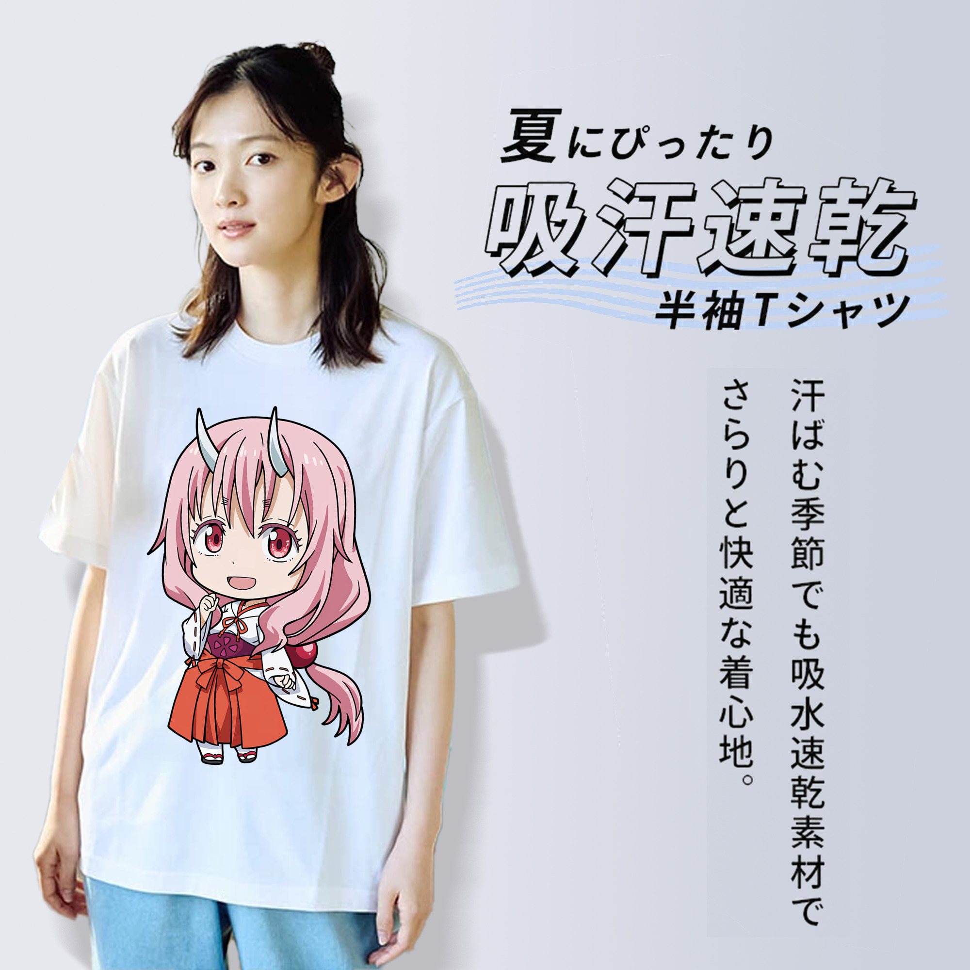 転スラ Regarding Reincarnated to Slime レディースカジュアルプリントTシャツ（綿100％）