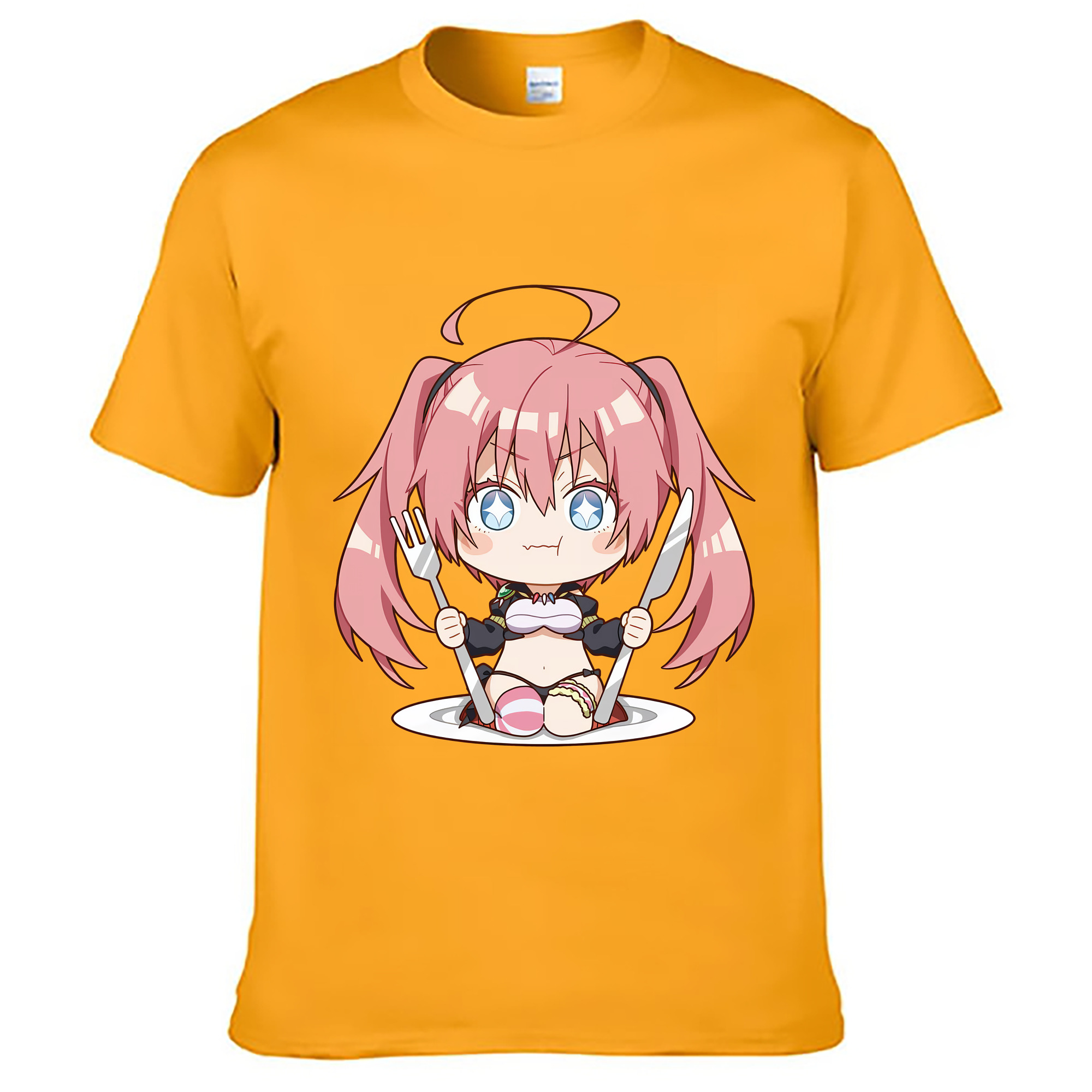 （画像用） 転スラ Regarding Reincarnated to Slime レディースカジュアルプリントTシャツ（綿100％）