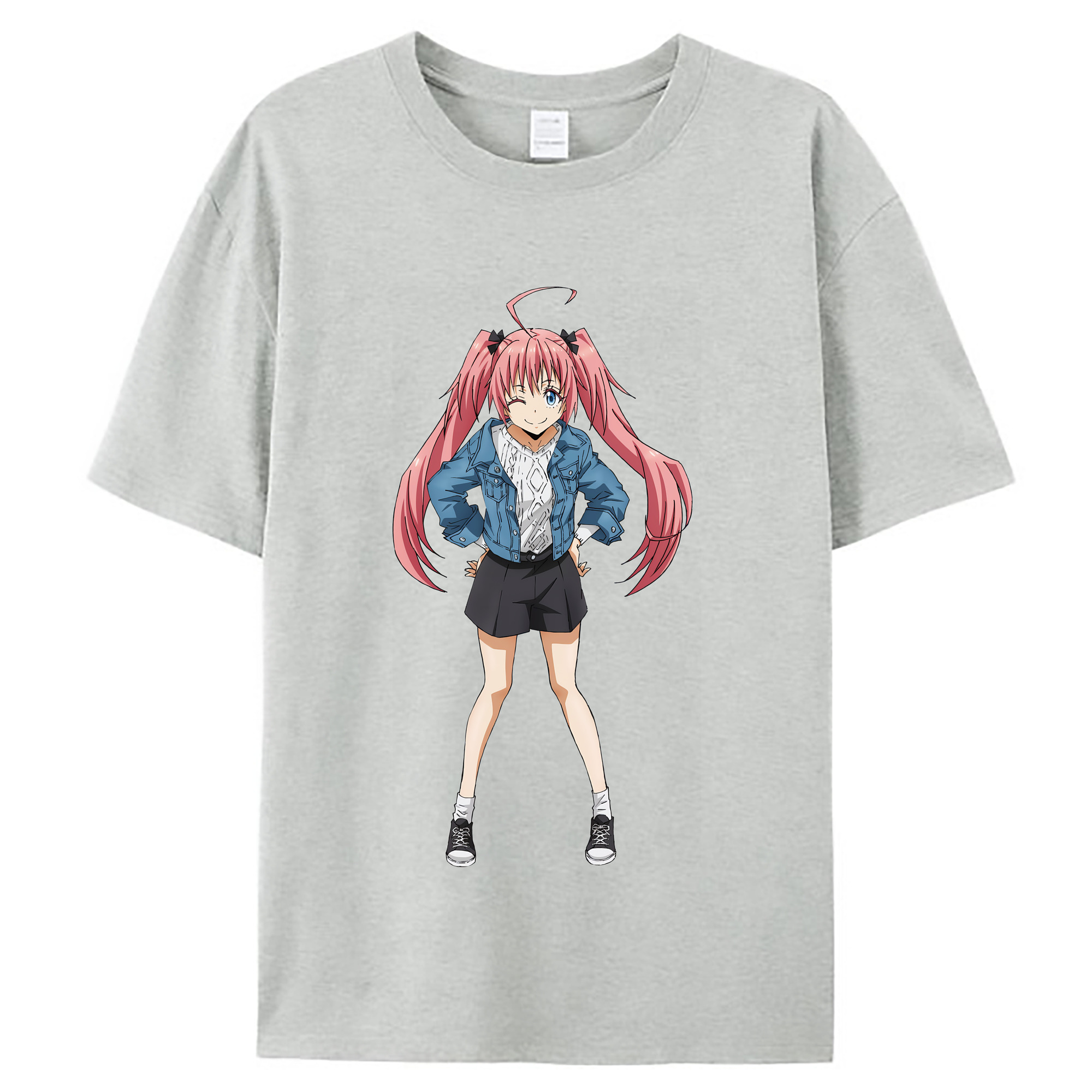 （画像用） 転スラ Regarding Reincarnated to Slime レディースカジュアルプリントTシャツ（綿100％）