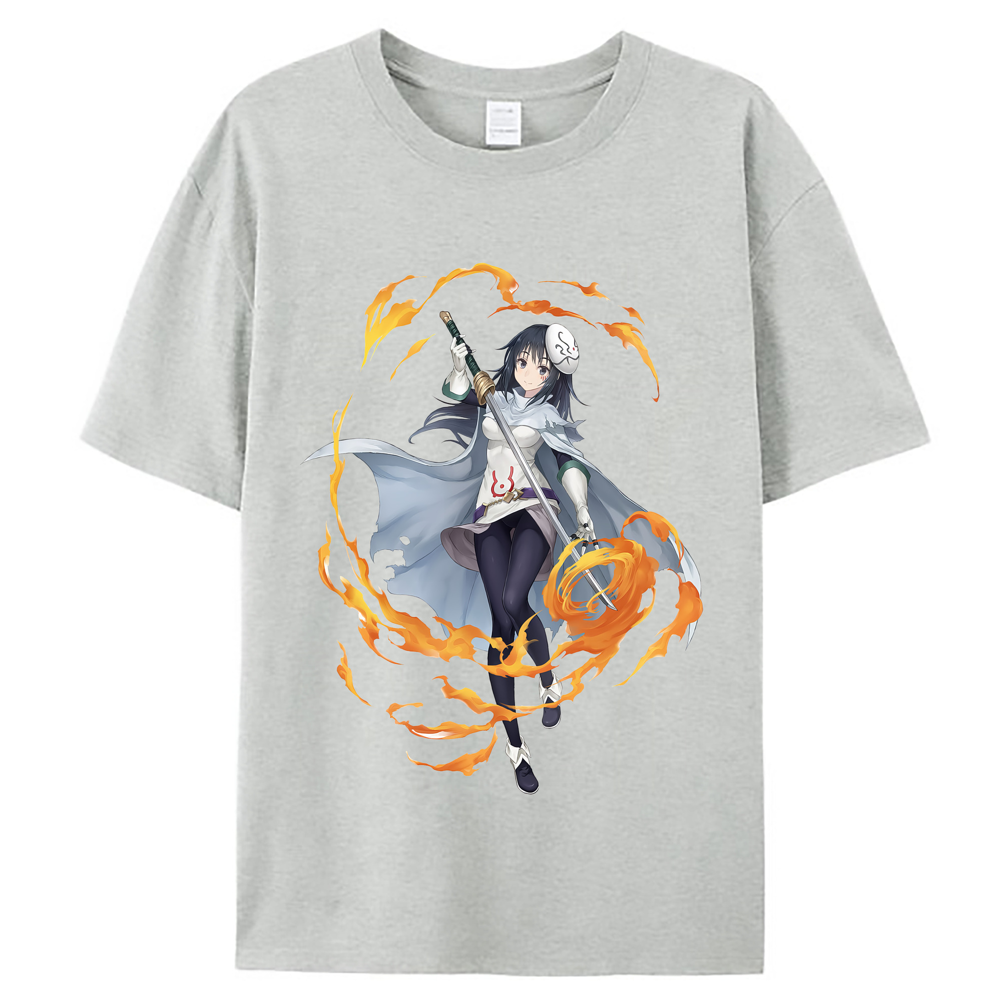（画像用） 転スラ Regarding Reincarnated to Slime レディースカジュアルプリントTシャツ（綿100％）