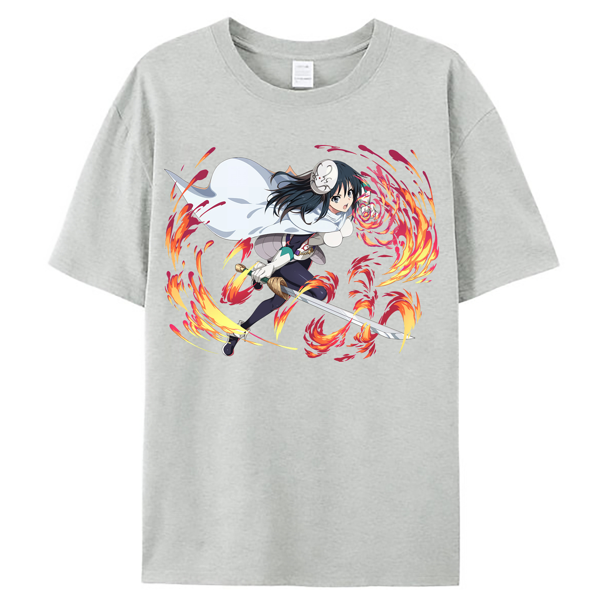 （画像用） 転スラ Regarding Reincarnated to Slime レディースカジュアルプリントTシャツ（綿100％）