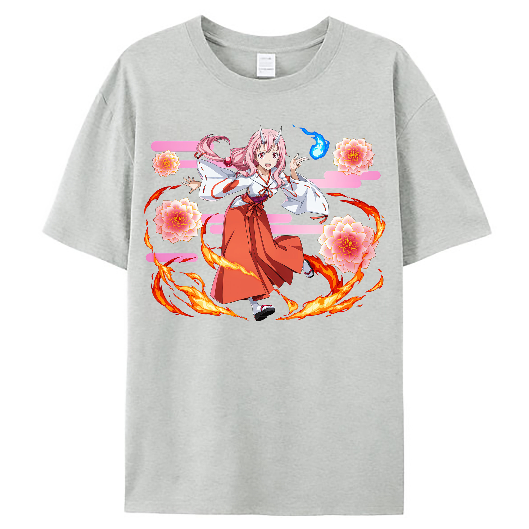（画像用） 転スラ Regarding Reincarnated to Slime レディースカジュアルプリントTシャツ（綿100％）