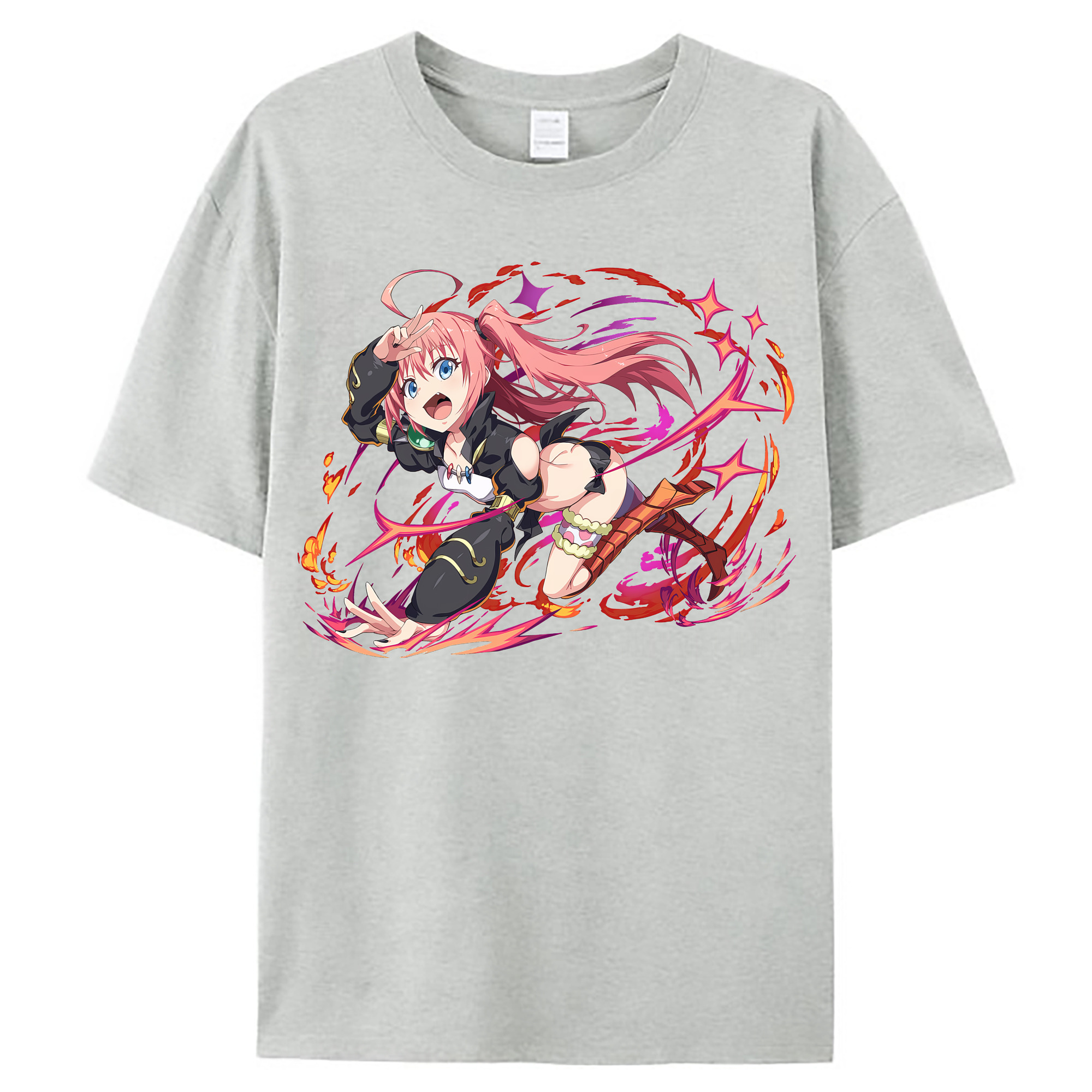 （画像用） 転スラ Regarding Reincarnated to Slime レディースカジュアルプリントTシャツ（綿100％）