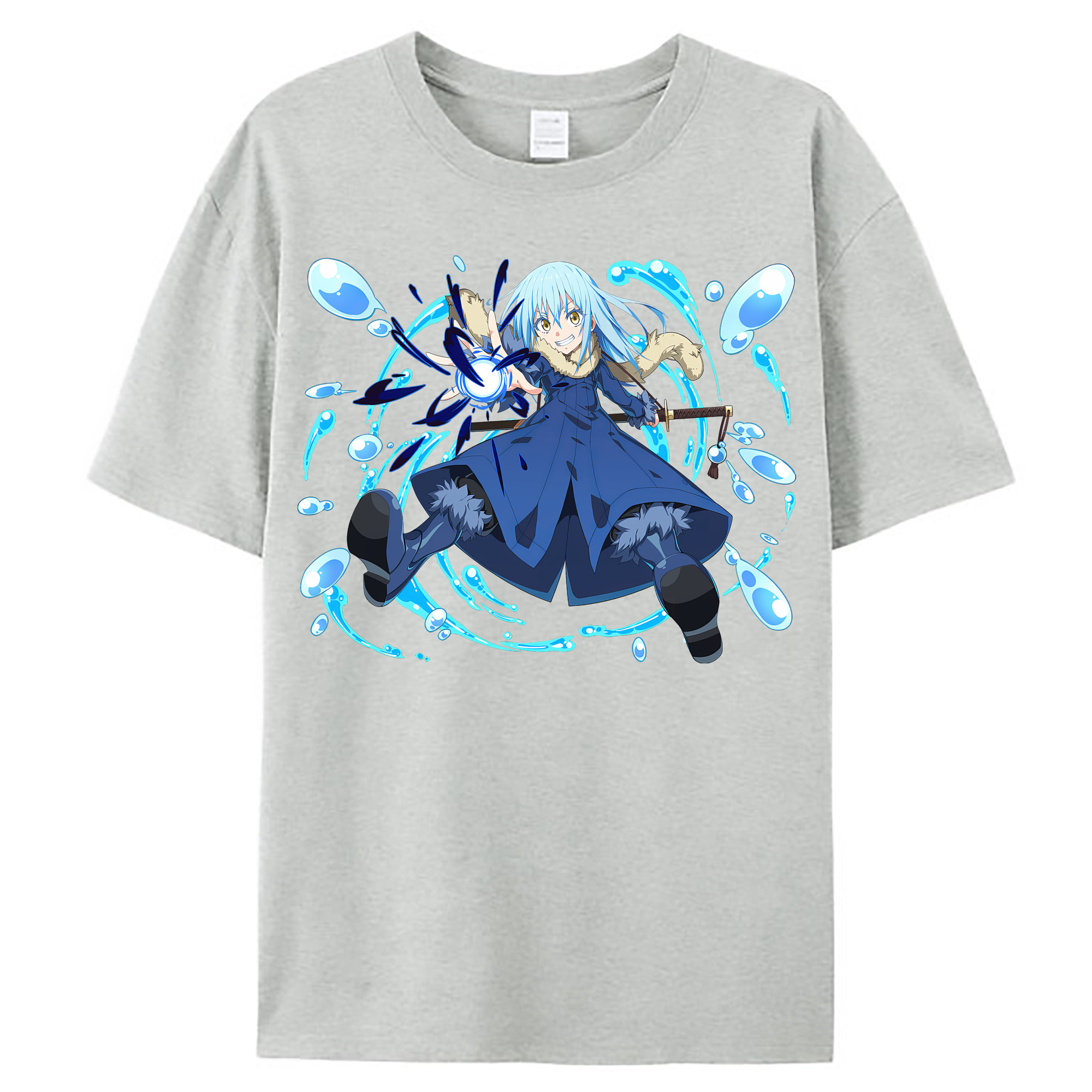 （画像用） 転スラ Regarding Reincarnated to Slime レディースカジュアルプリントTシャツ（綿100％）