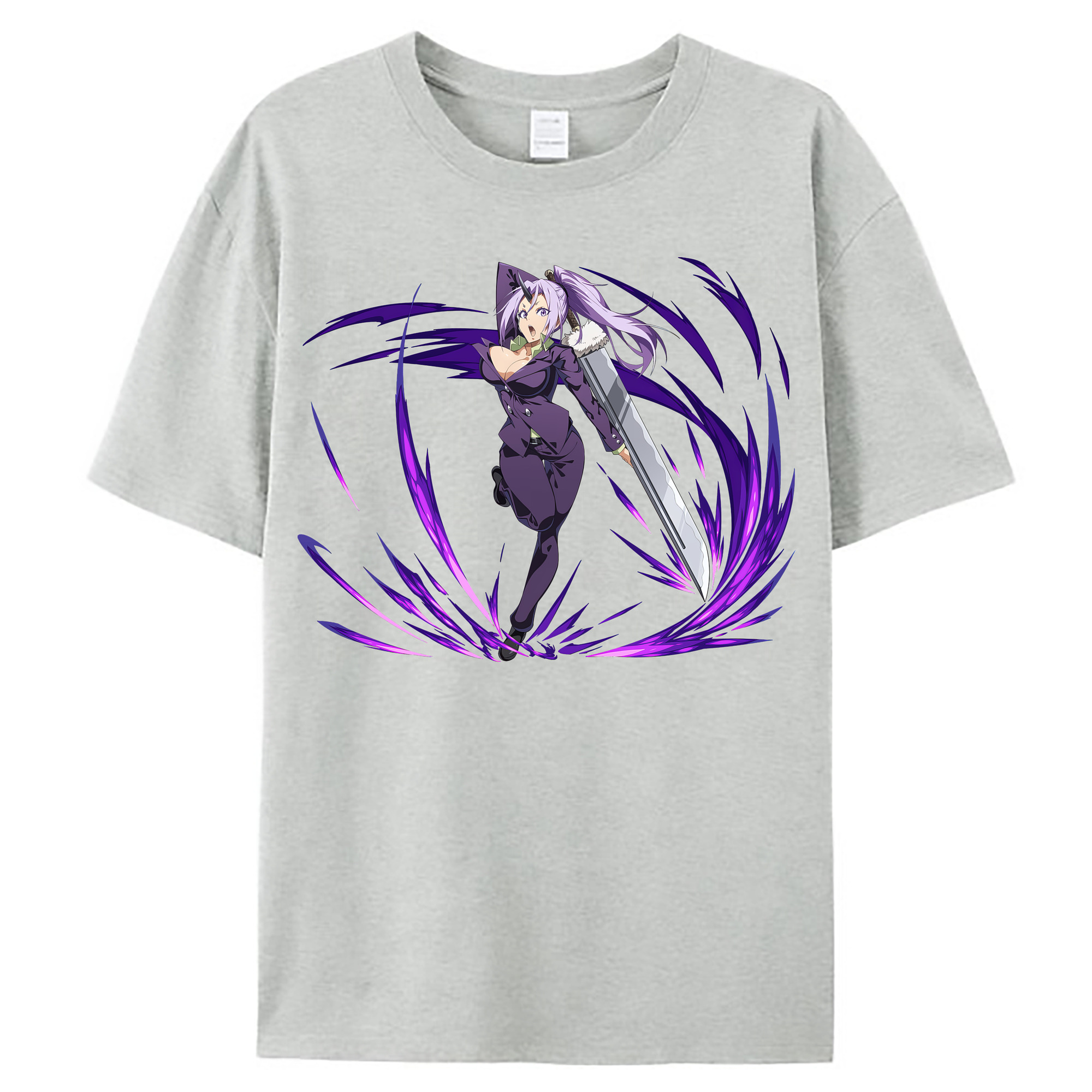 （画像用） 転スラ Regarding Reincarnated to Slime レディースカジュアルプリントTシャツ（綿100％）