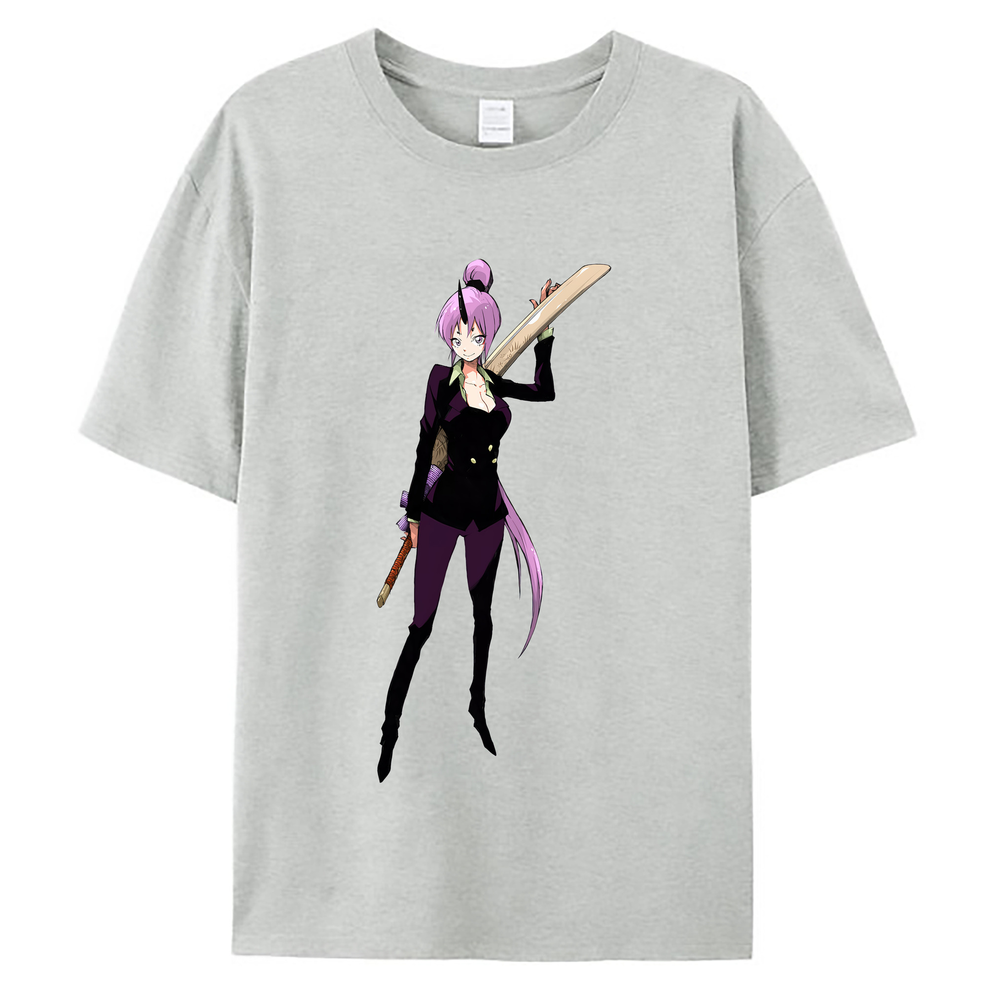 （画像用） 転スラ Regarding Reincarnated to Slime レディースカジュアルプリントTシャツ（綿100％）