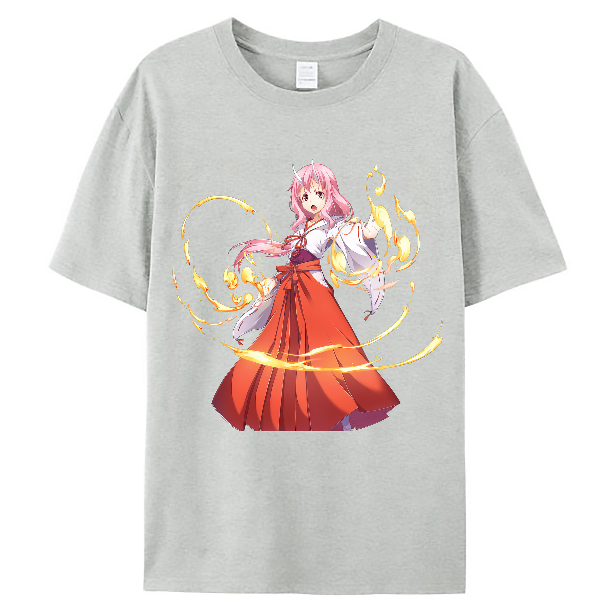 （画像用） 転スラ Regarding Reincarnated to Slime レディースカジュアルプリントTシャツ（綿100％）