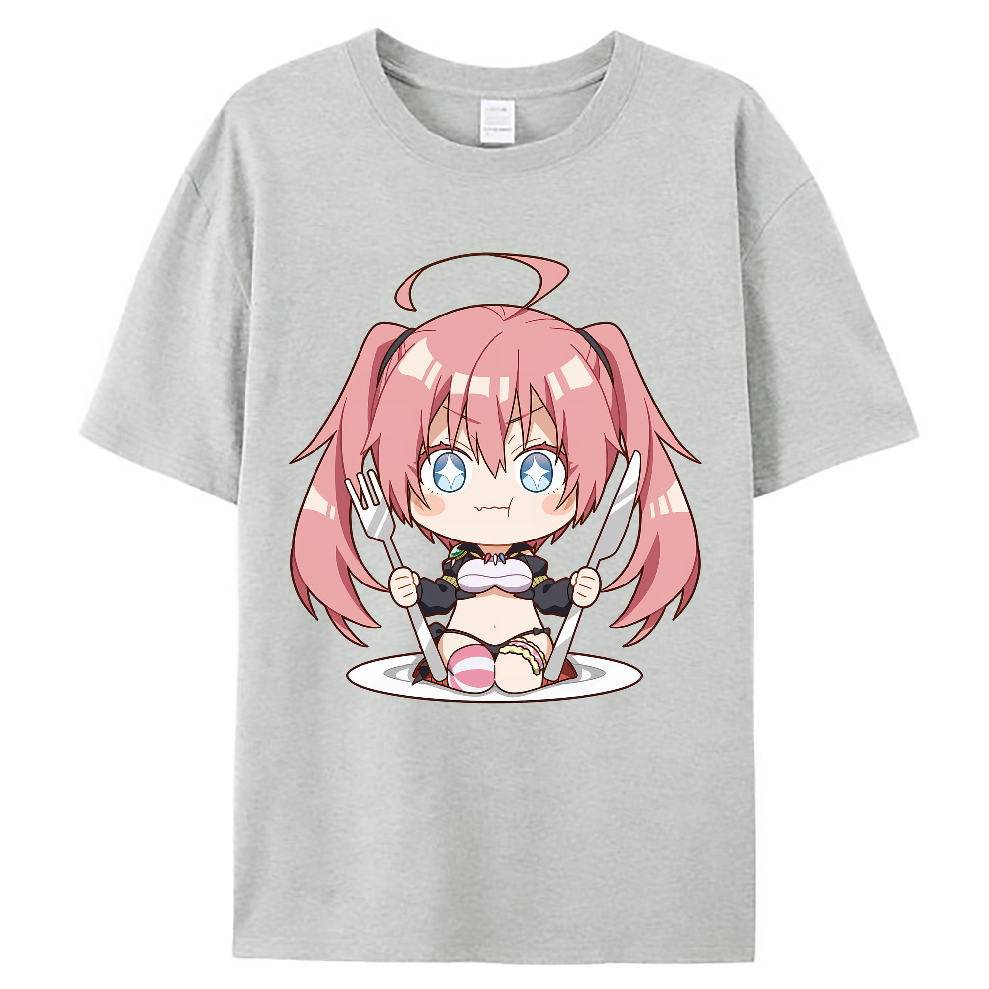 （画像用） 転スラ Regarding Reincarnated to Slime レディースカジュアルプリントTシャツ（綿100％）