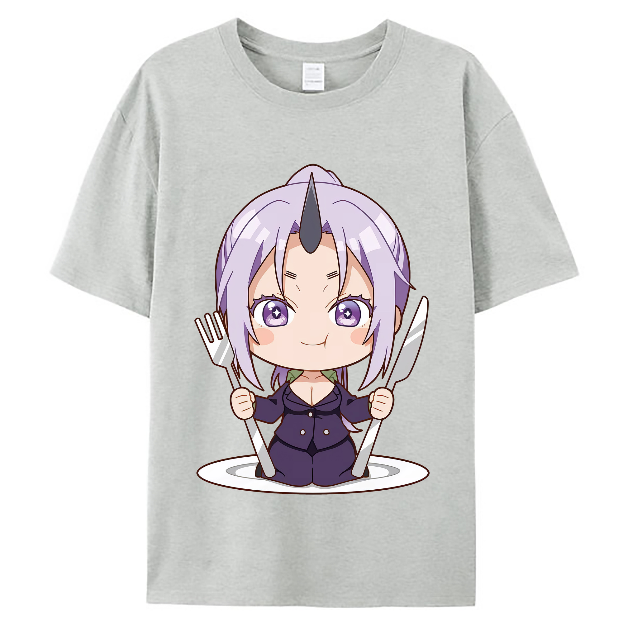 （画像用） 転スラ Regarding Reincarnated to Slime レディースカジュアルプリントTシャツ（綿100％）