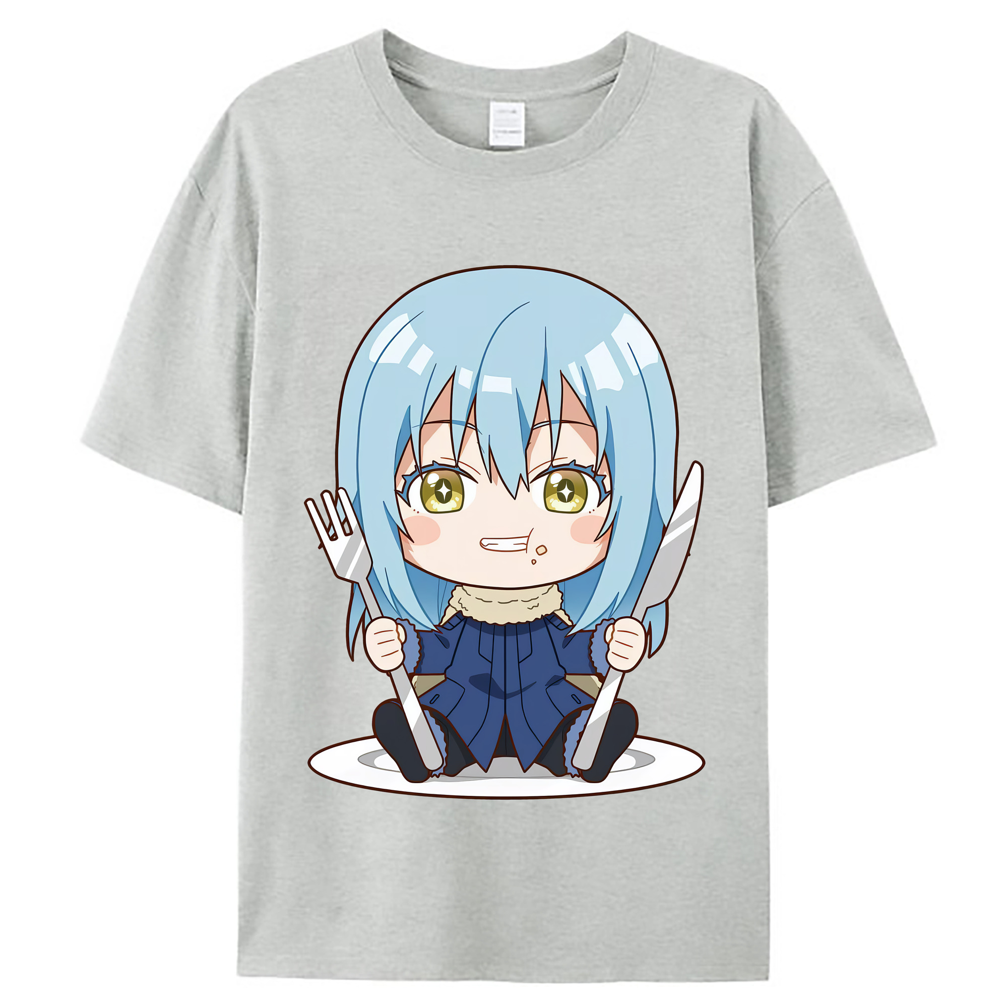 （画像用） 転スラ Regarding Reincarnated to Slime レディースカジュアルプリントTシャツ（綿100％）