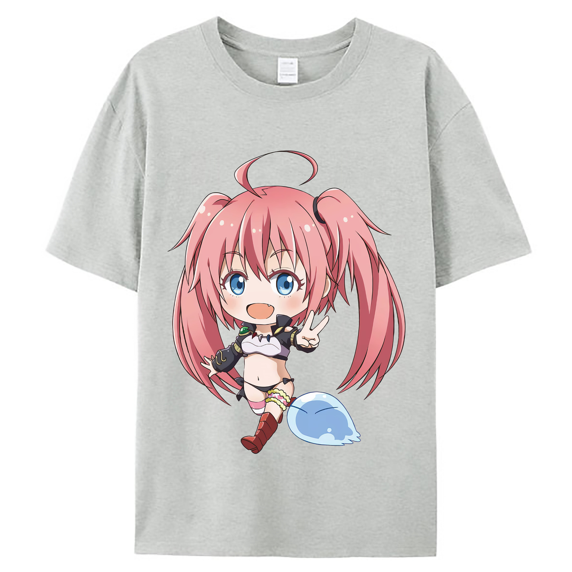 （画像用） 転スラ Regarding Reincarnated to Slime レディースカジュアルプリントTシャツ（綿100％）
