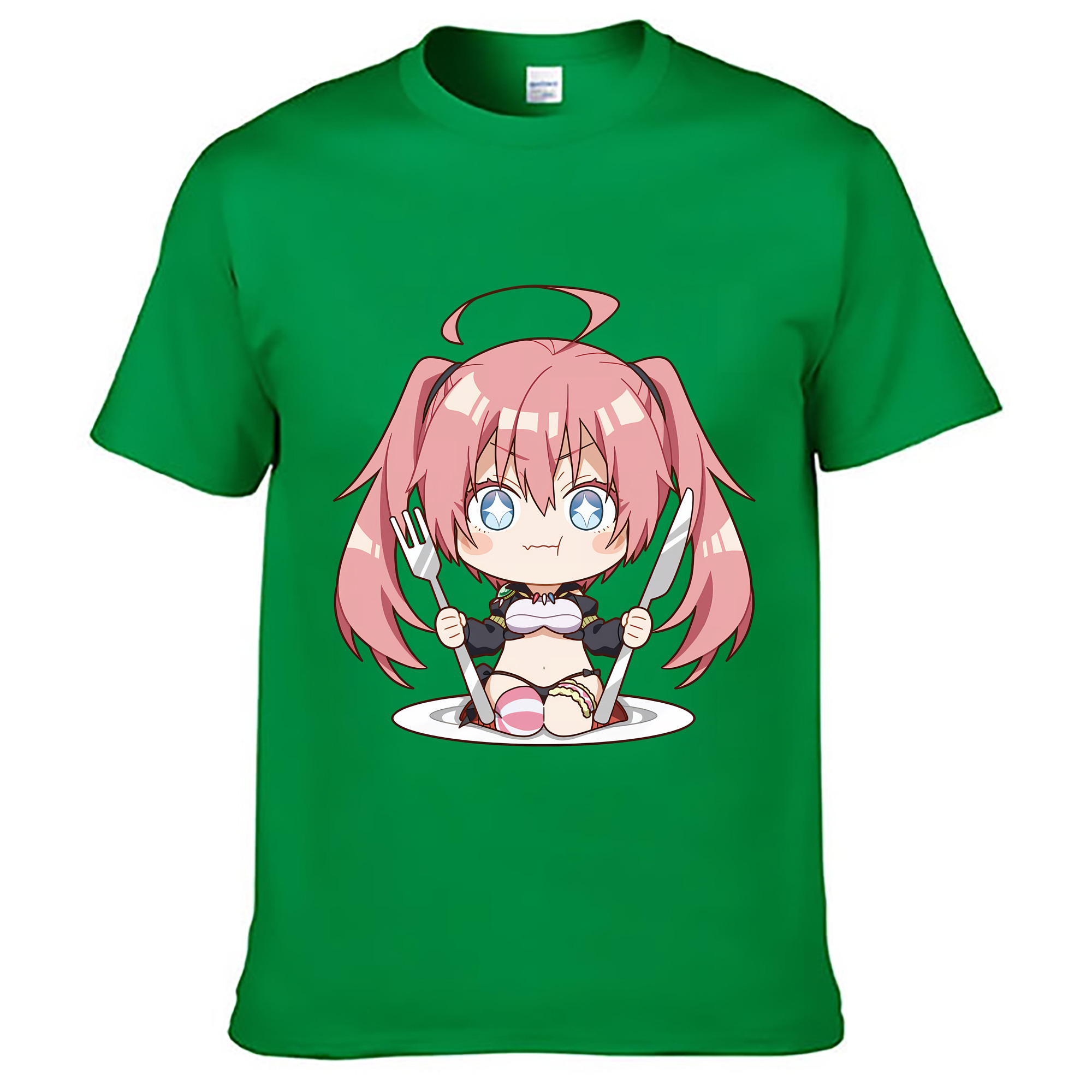 （画像用） 転スラ Regarding Reincarnated to Slime レディースカジュアルプリントTシャツ（綿100％）