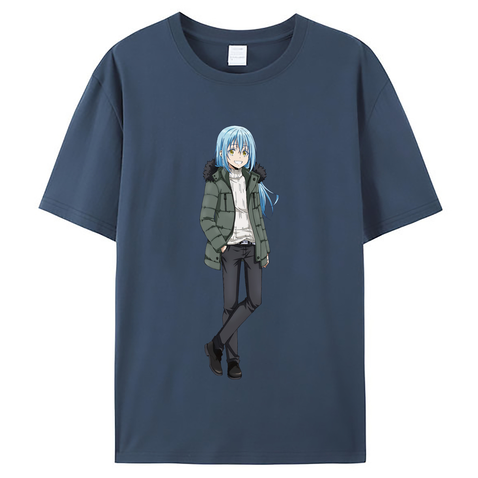 （画像用） 転スラ Regarding Reincarnated to Slime レディースカジュアルプリントTシャツ（綿100％）